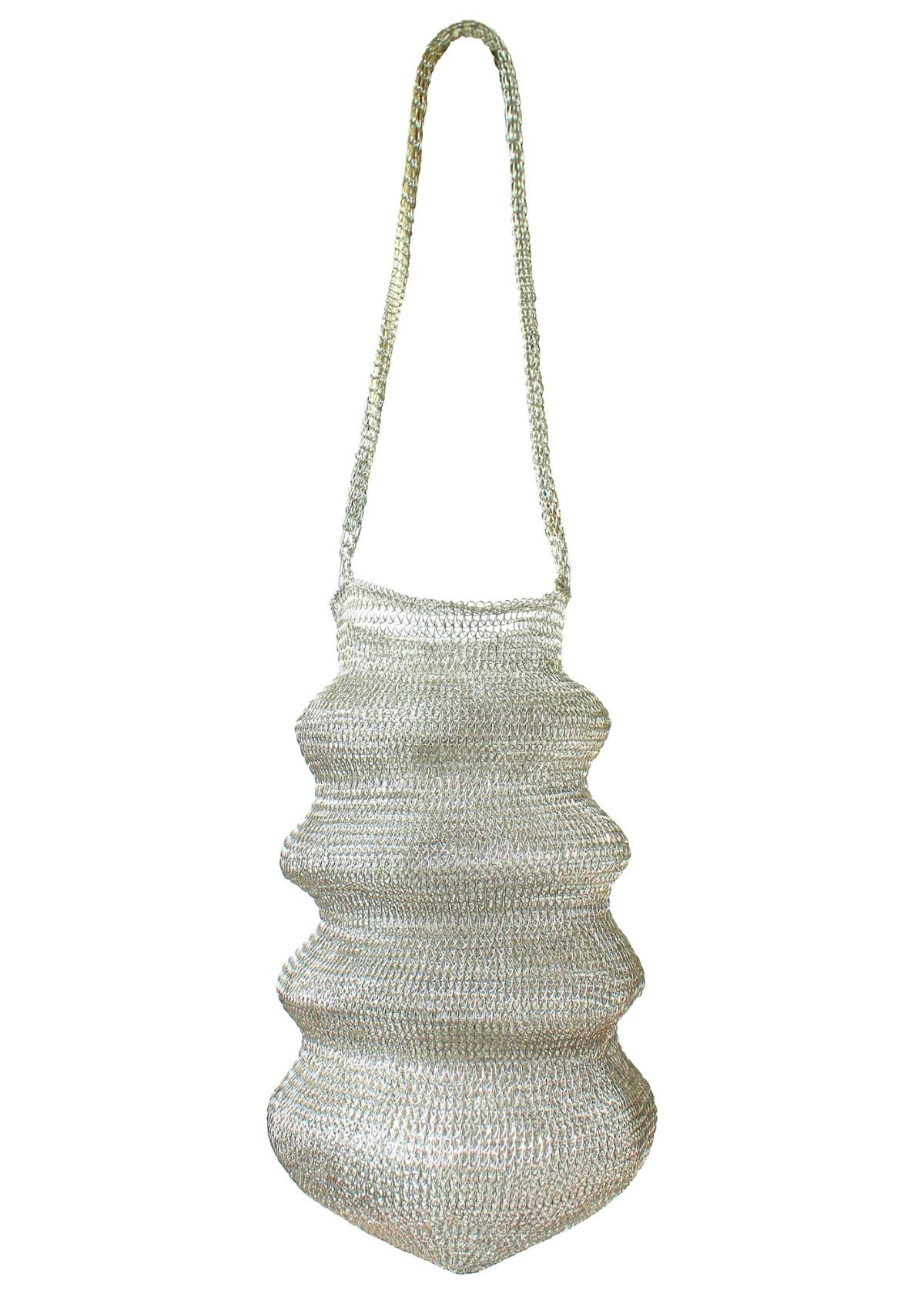 BRUNNA CO. Shell Handwoven Wire Handbag - Silver