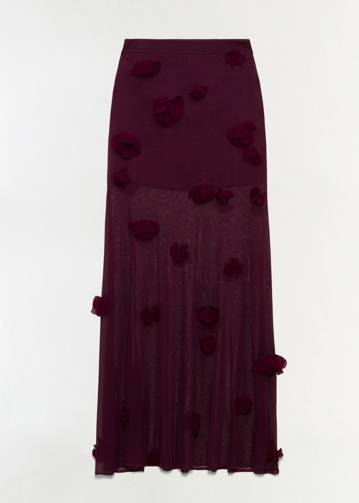 SIMKHAI Cora Floral Applique Midi Skirt - Fig
