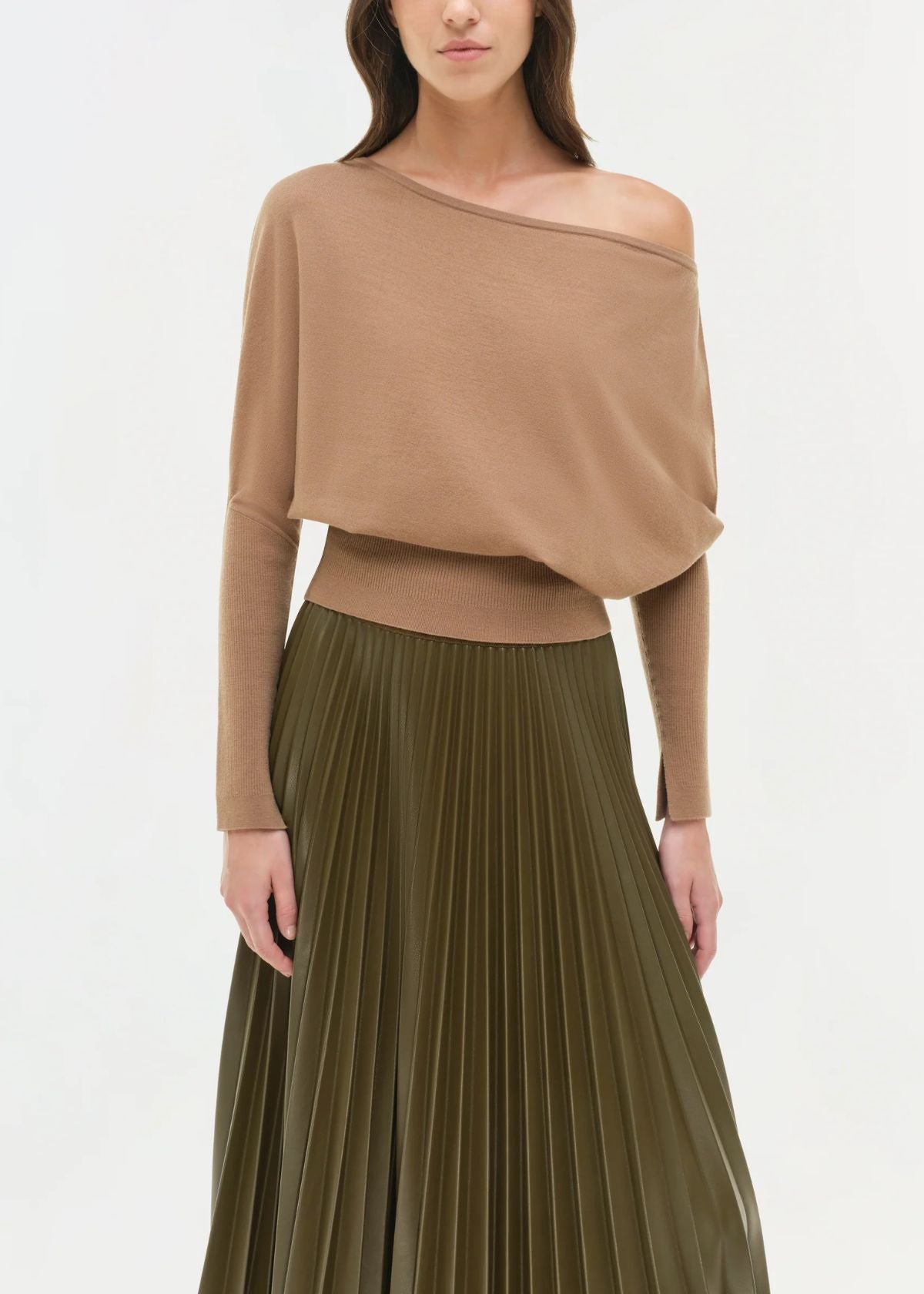 SIMKHAI Kezia Vegan Leather Midi Skirt - Alligator
