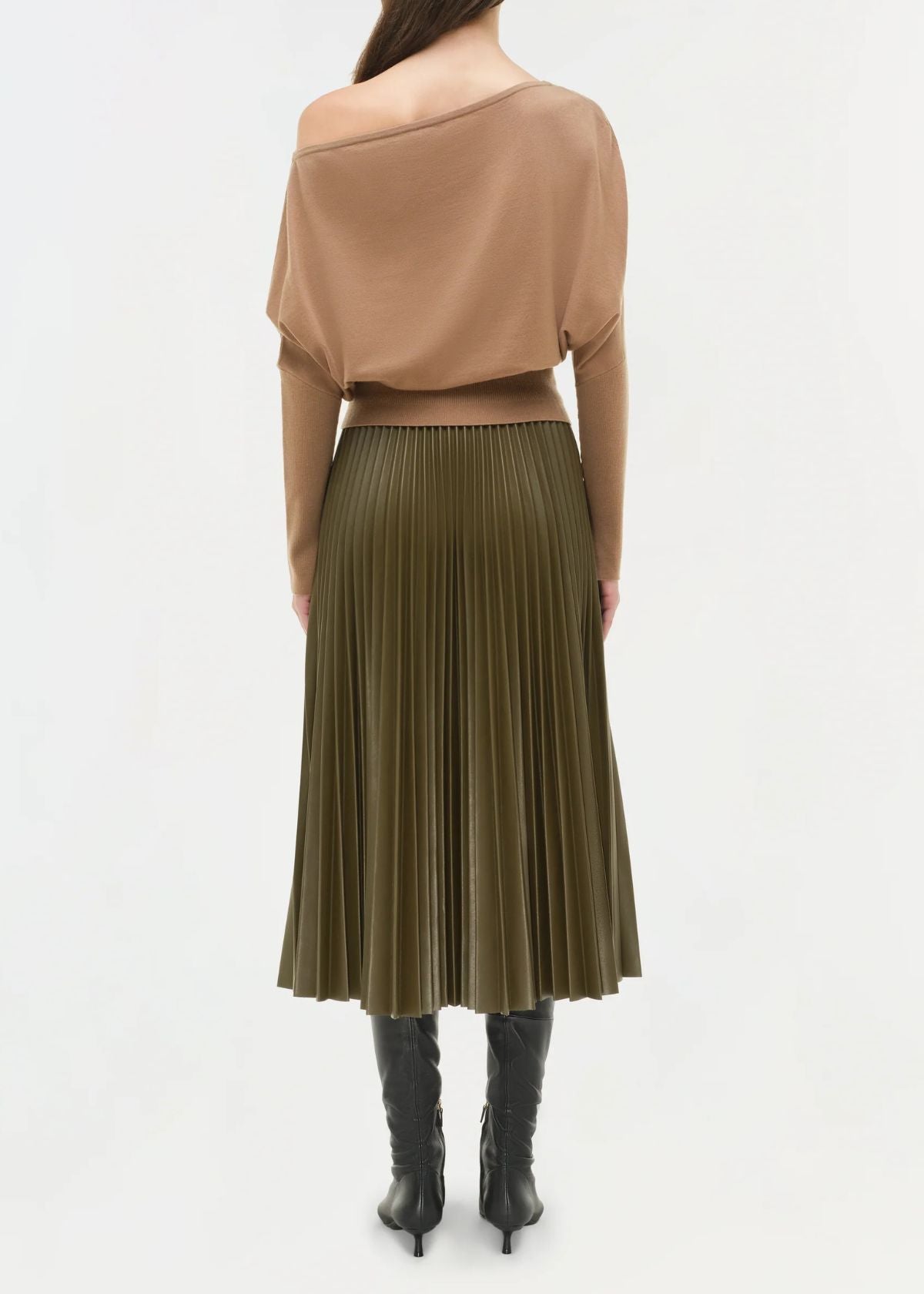 SIMKHAI Kezia Vegan Leather Midi Skirt - Alligator