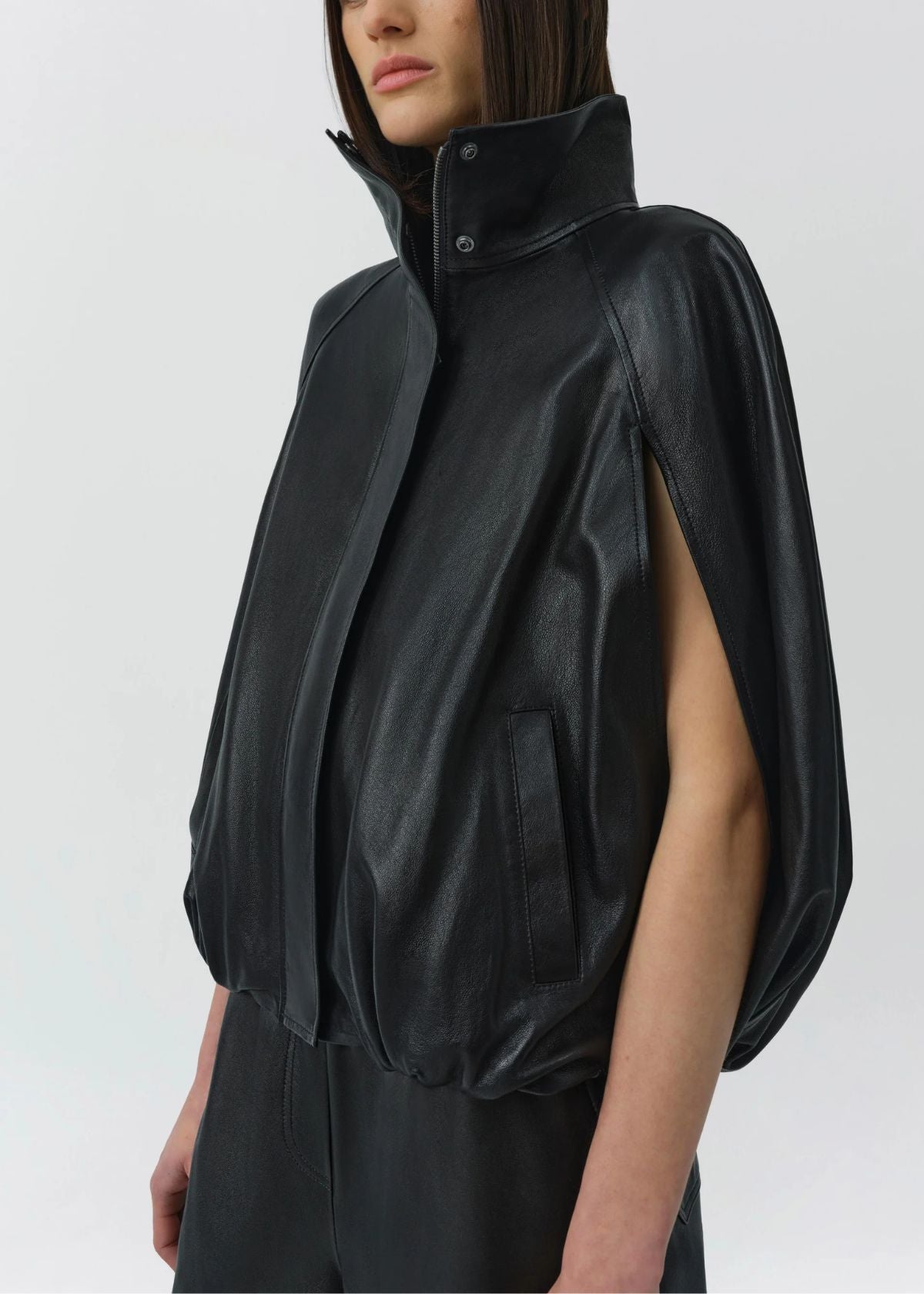 SIMKHAI Jada Cape Jacket - Black