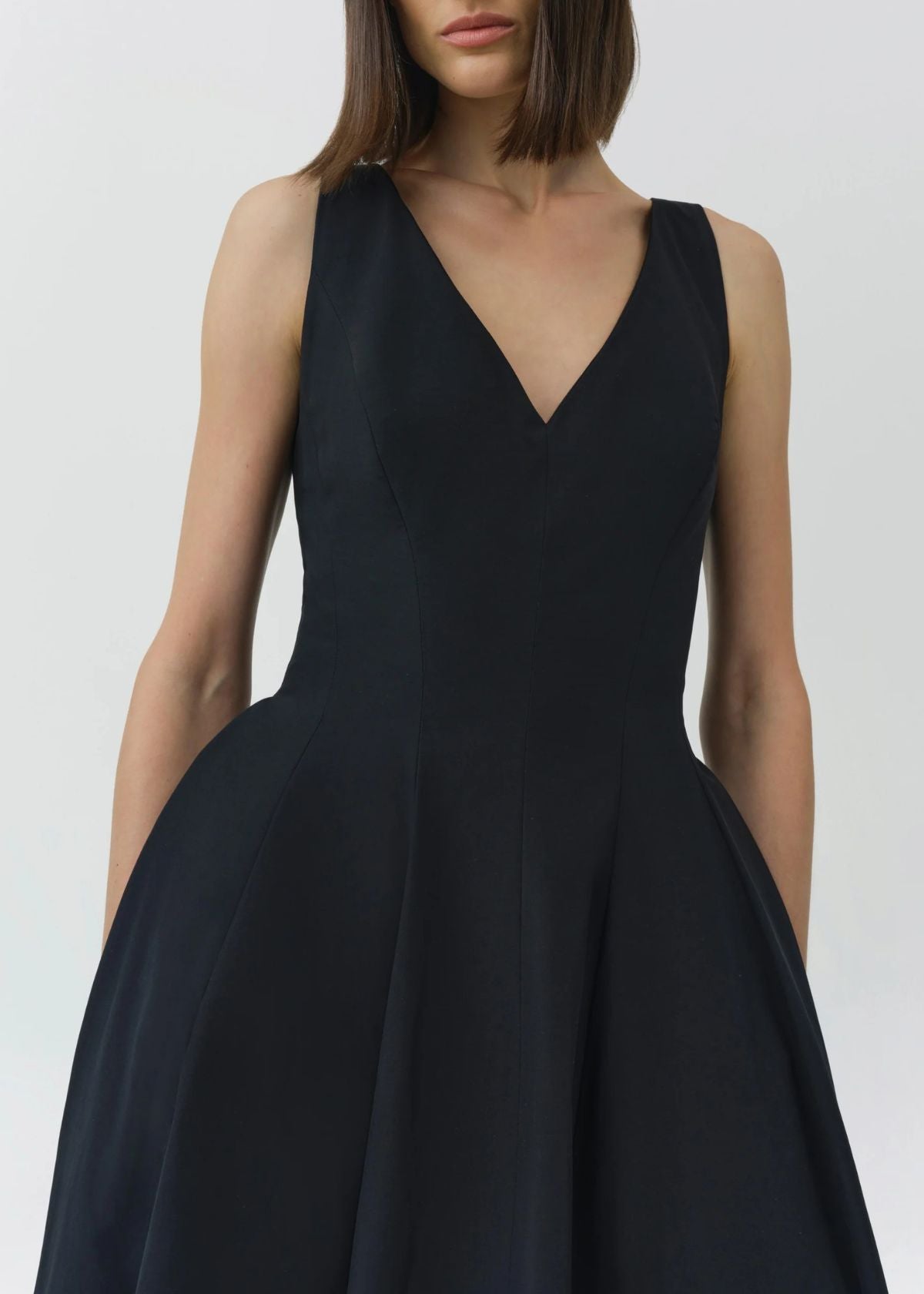 SIMKHAI Mira Cotton Faille Lace Midi Dress - Black Multi