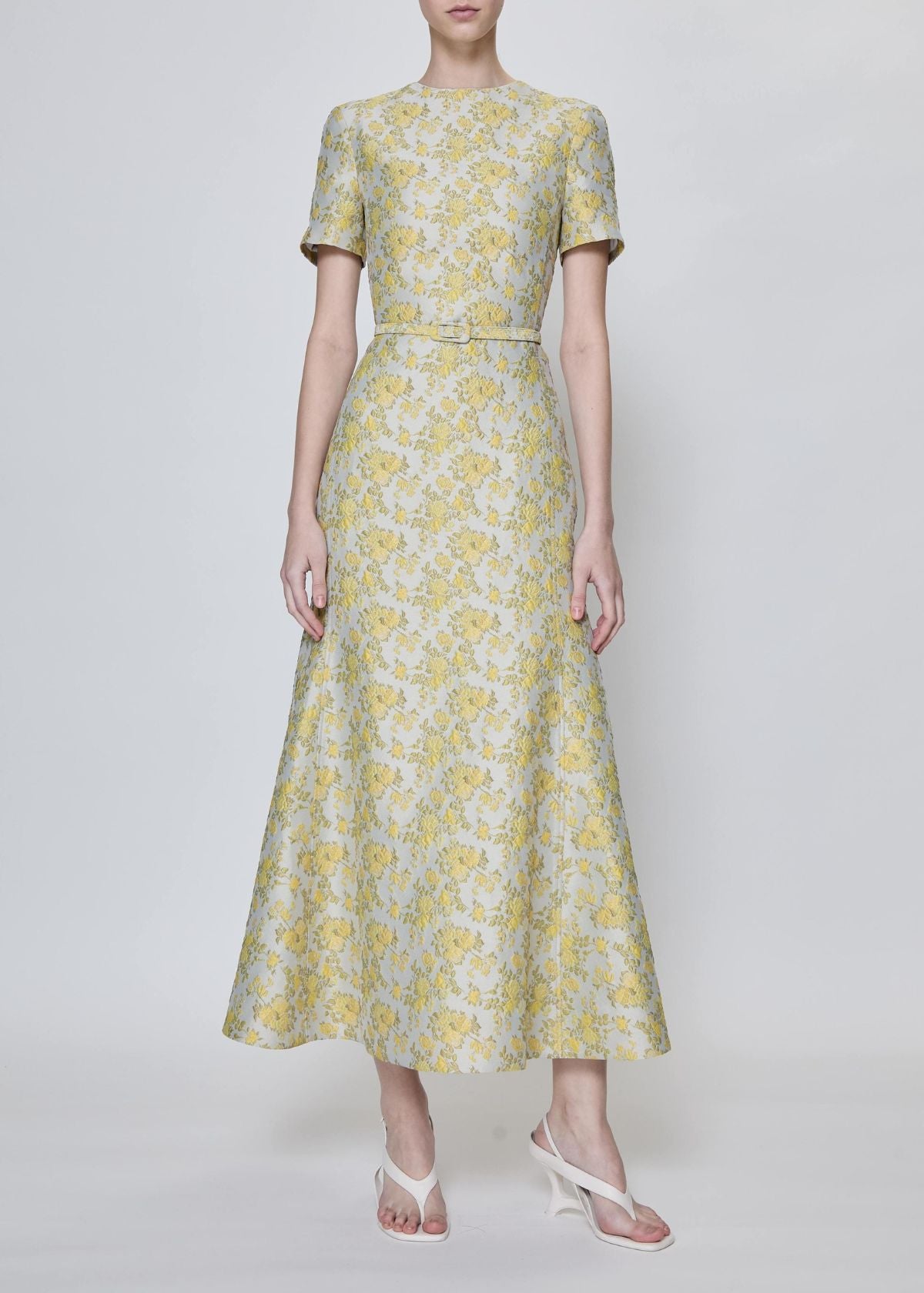 SIMKHAI Caraline Jacquard Midi Dress - Buttercream