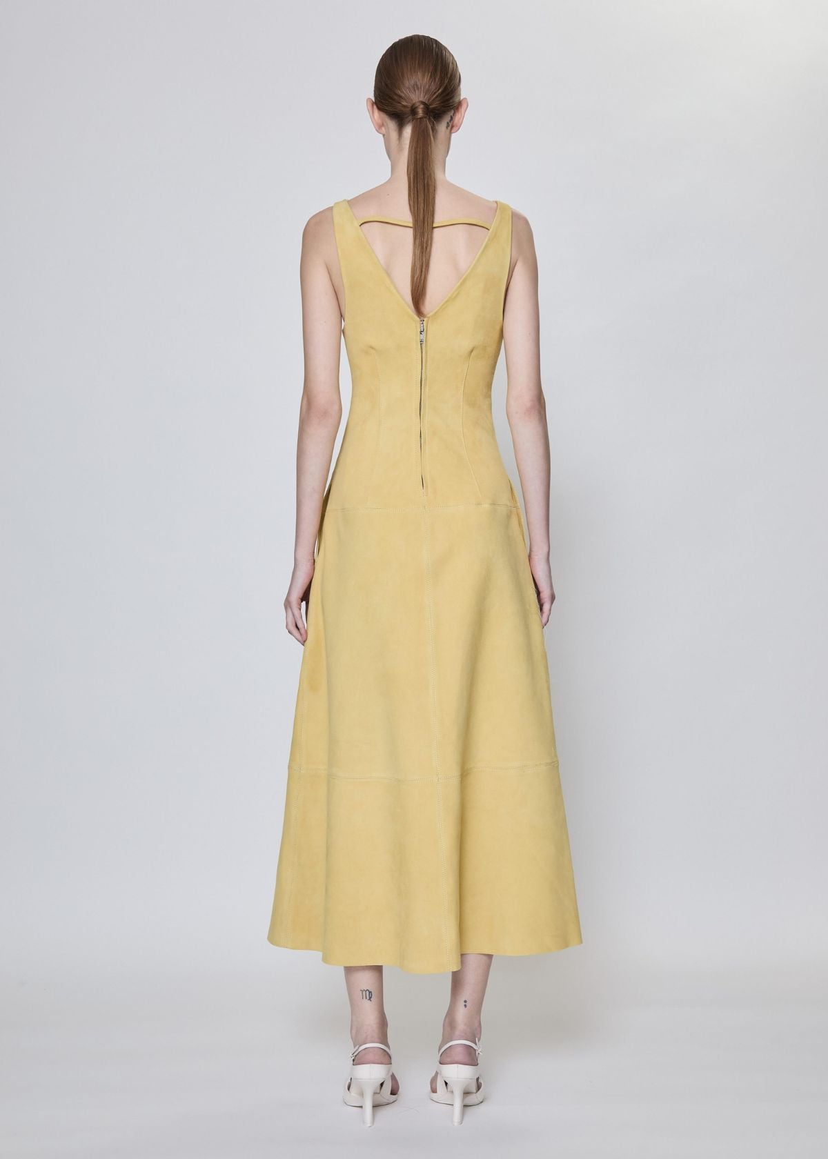 SIMKHAI Bridger Suede Halter Dress - Buttercream