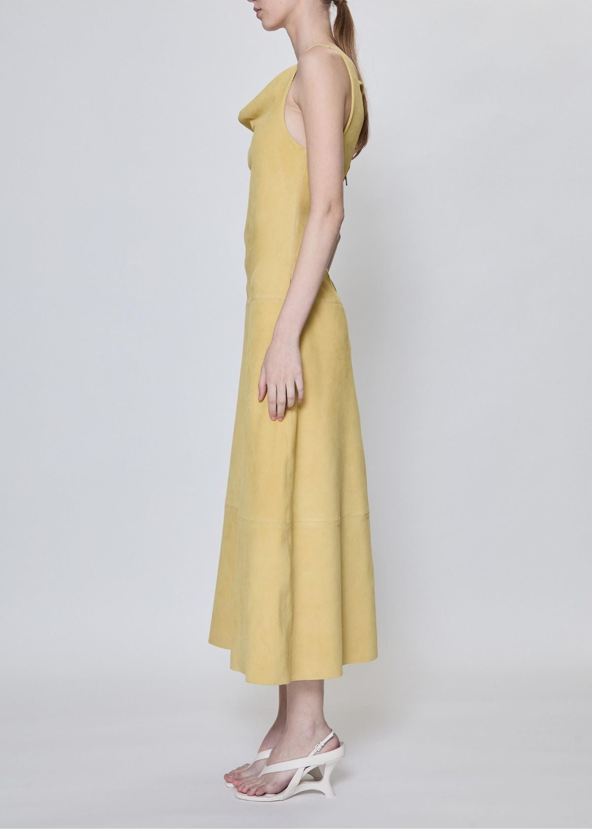 SIMKHAI Bridger Suede Halter Dress - Buttercream