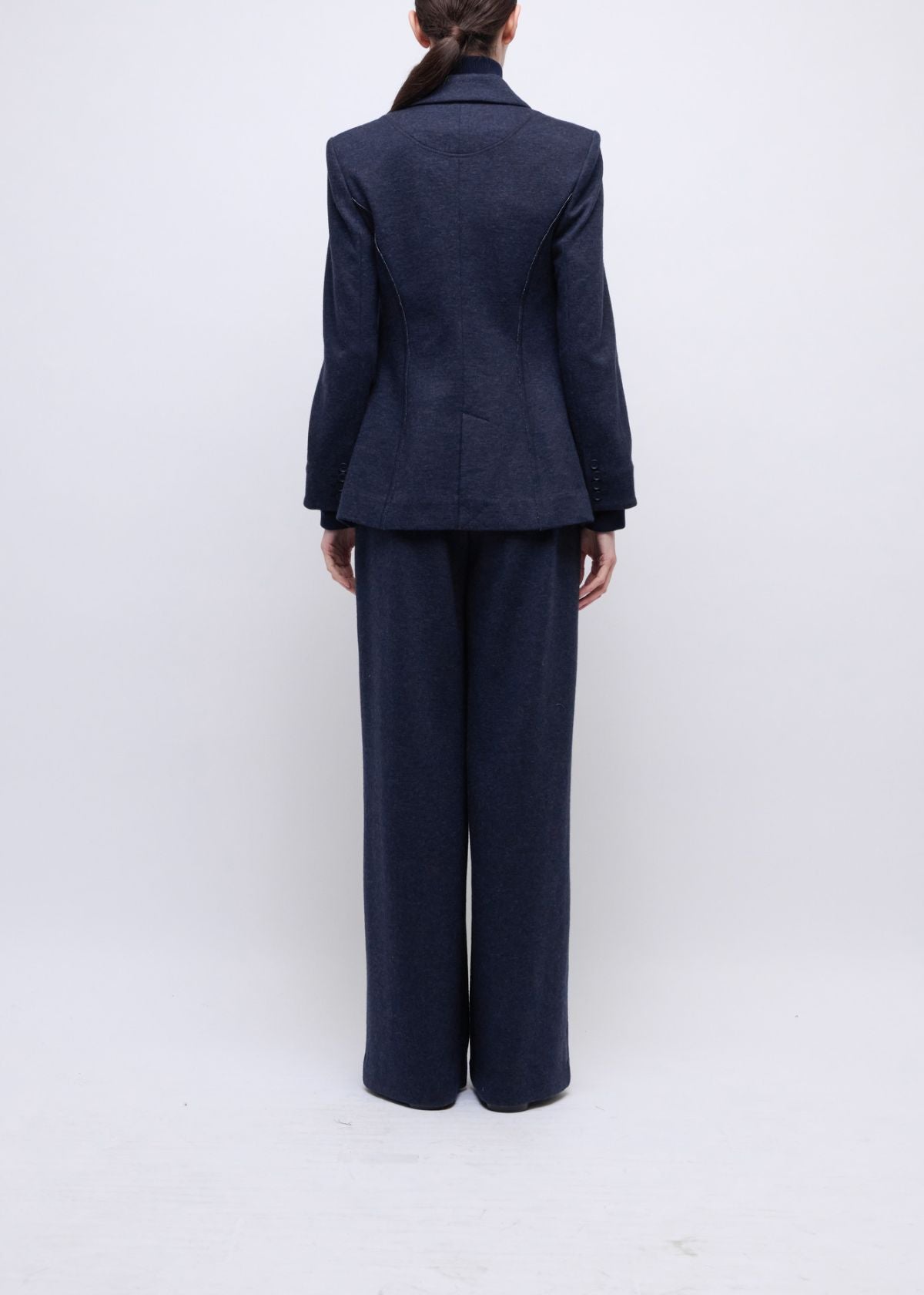 SIMKHAI Auden Knit Combo Blazer - Dark Midnight