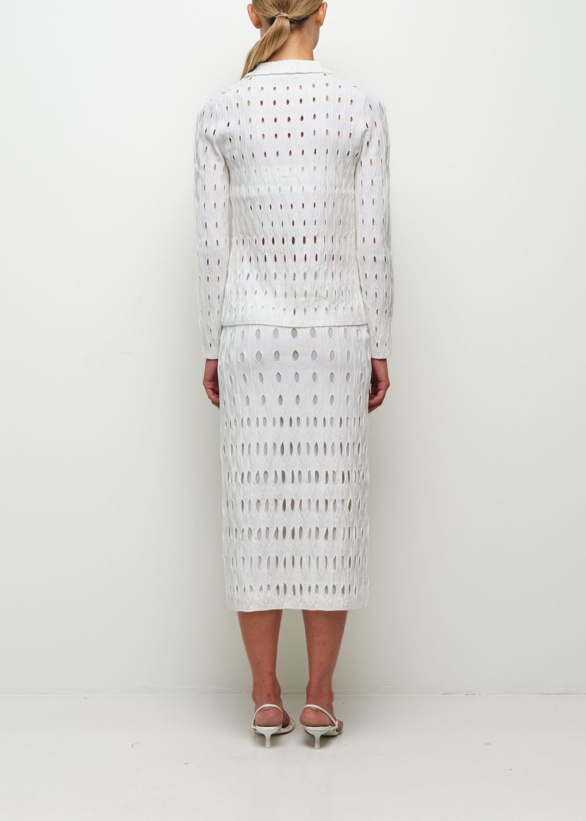 SIMKHAI Billie Knit Midi Skirt - Ivory