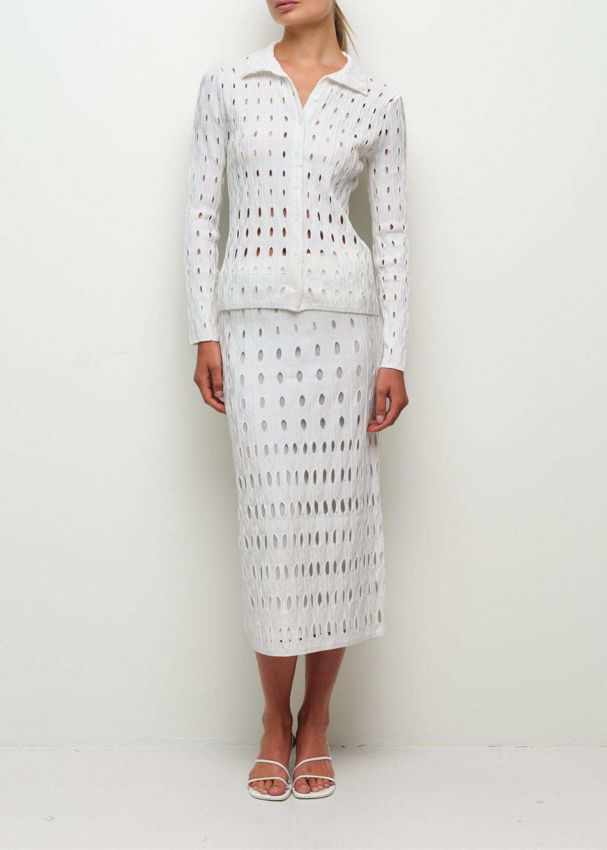 SIMKHAI Ellsworth Knit Cardigan - Ivory