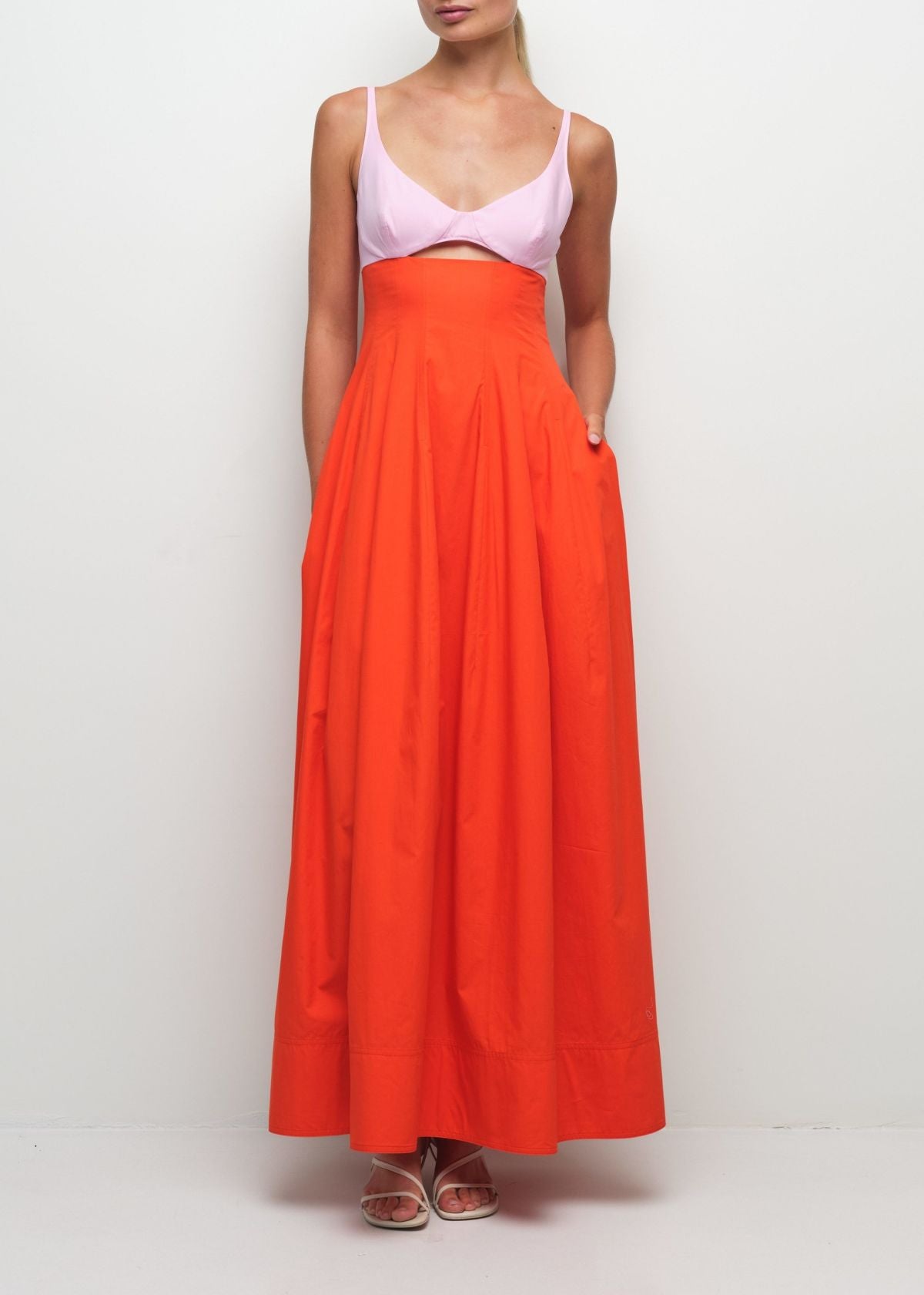 Maddy Cotton Midi Dress - Lobster Multi / 2