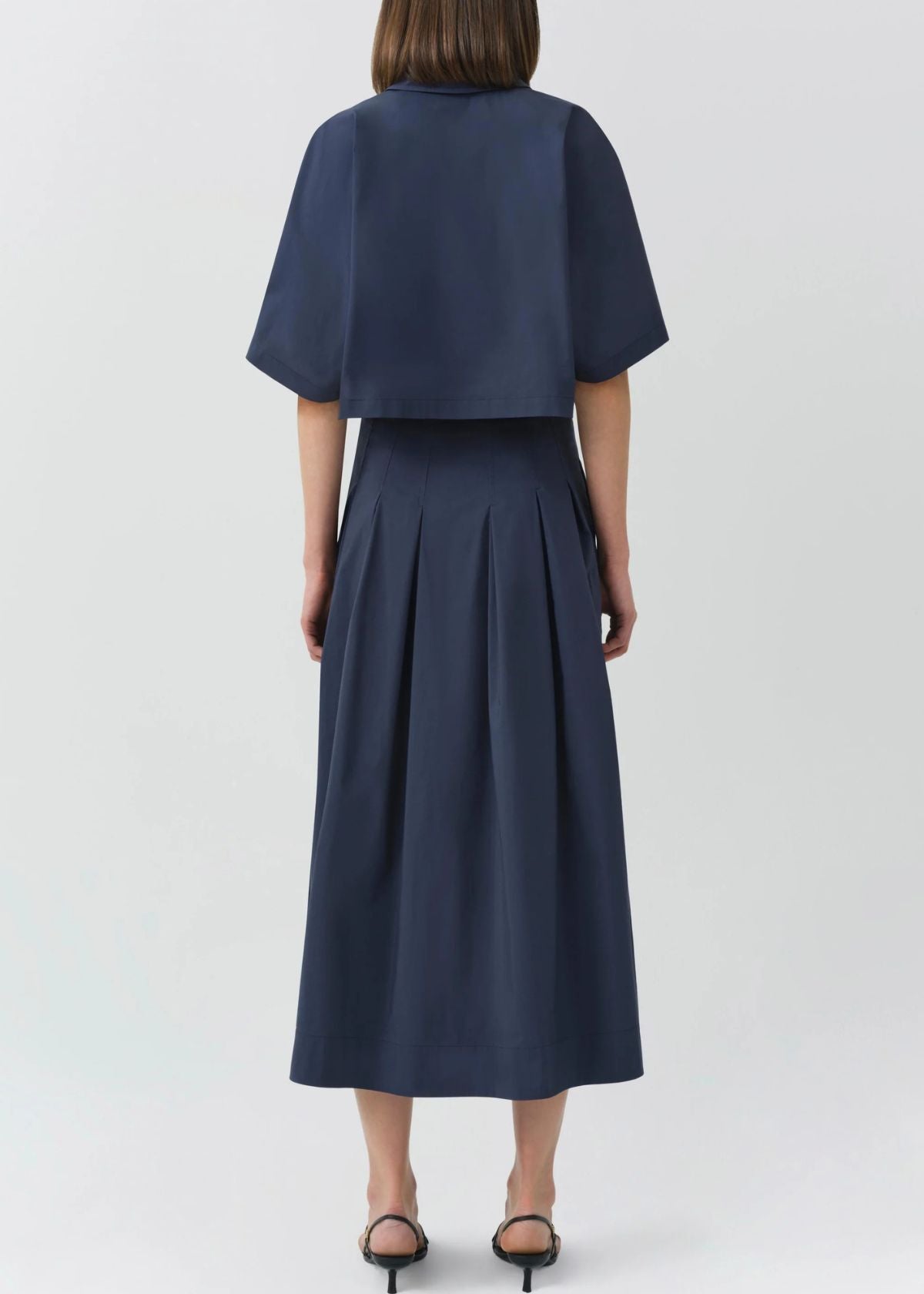 SIMKHAI Elora Cotton Midi Skirt - Midnight