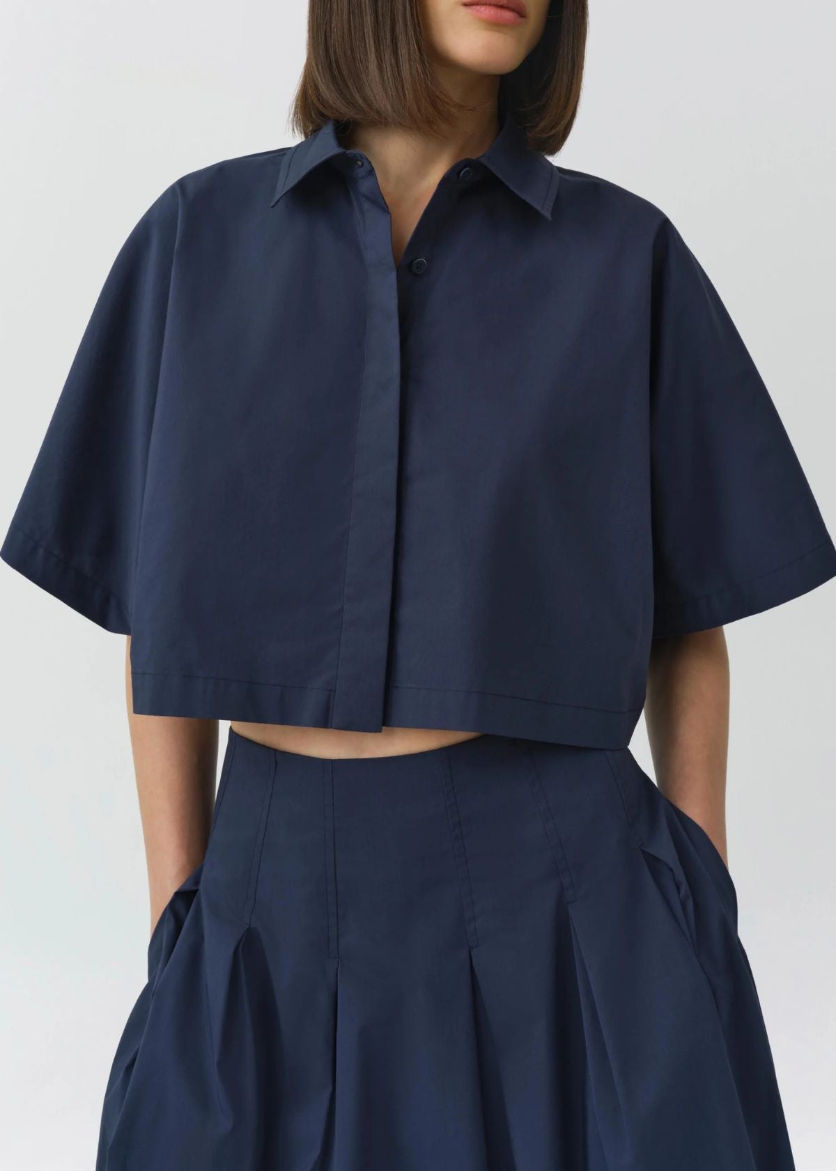 SIMKHAI Blair Short Sleeve Top - Mighnight