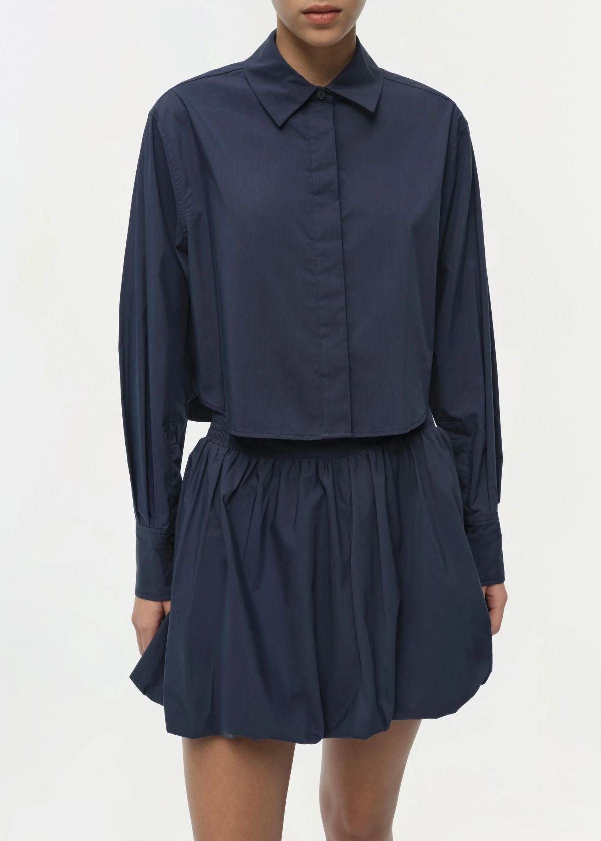 SIMKHAI Pippa Bubble Mini Skirt - Midnight