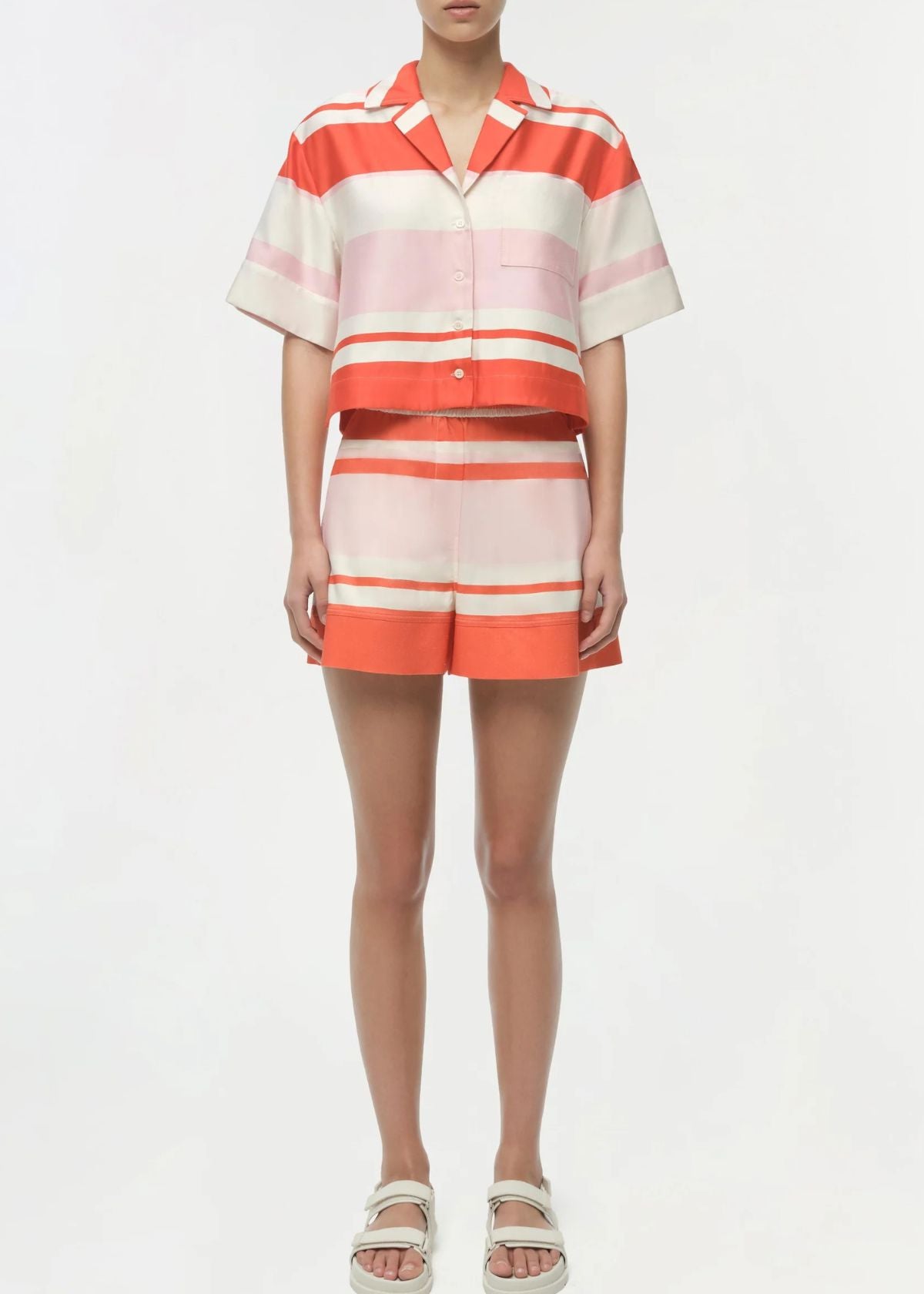 SIMKHAI Karleigh Drawstring Short - Tulip Stripe