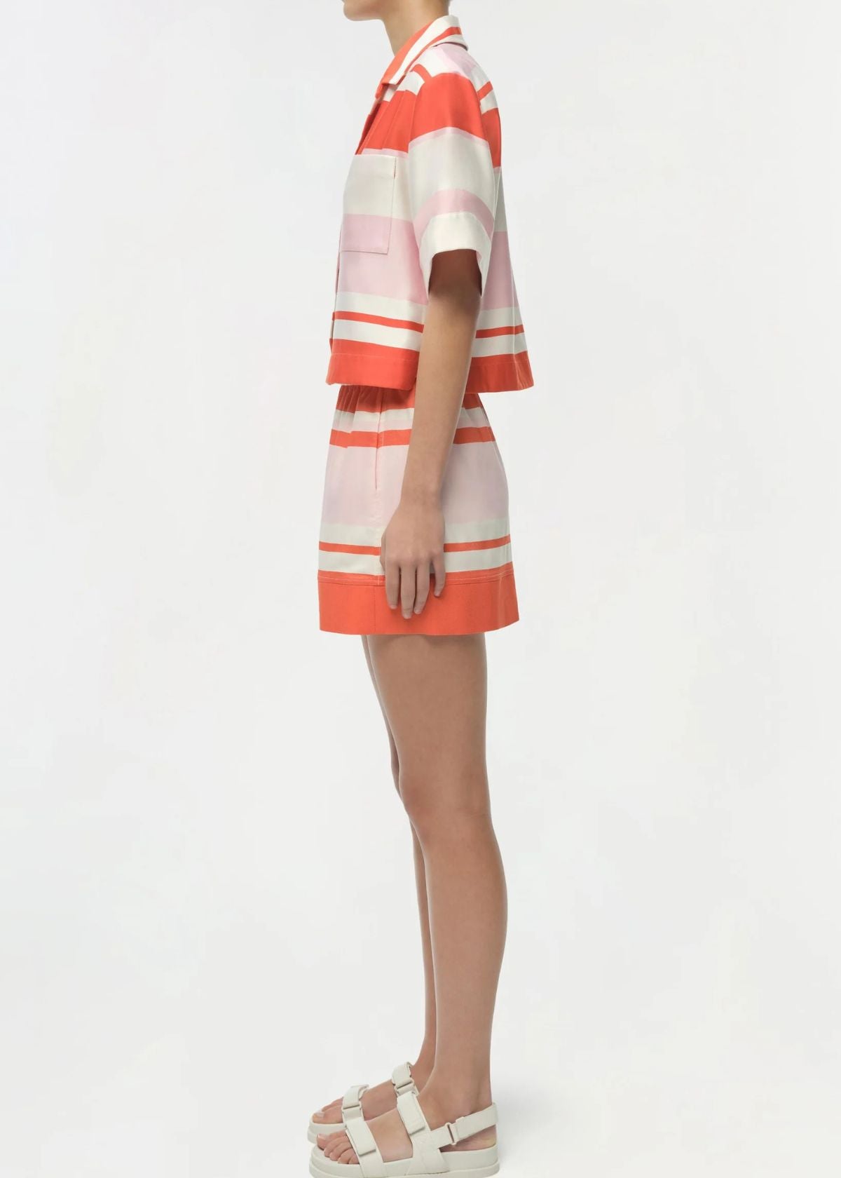 SIMKHAI Karleigh Drawstring Short - Tulip Stripe