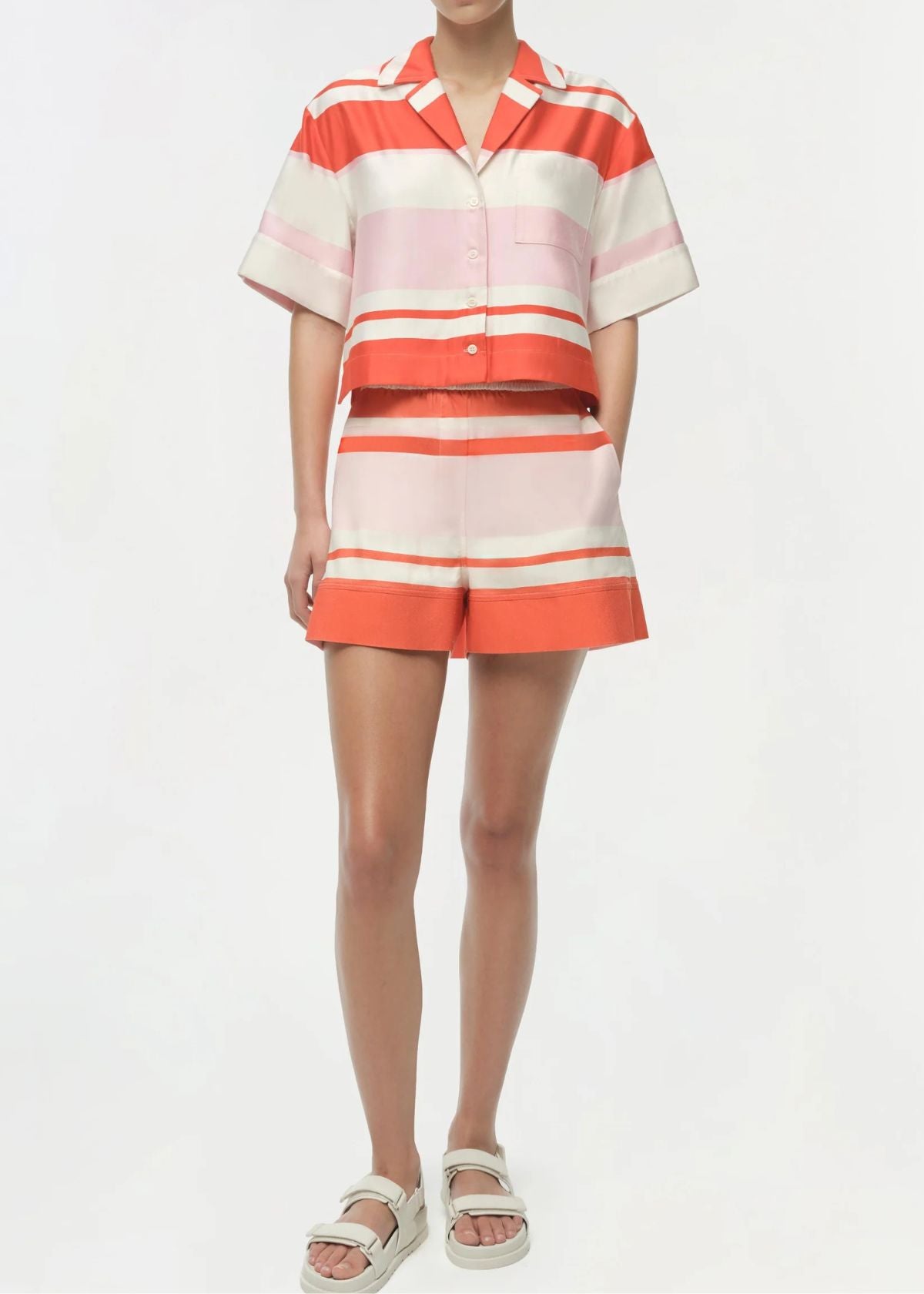 SIMKHAI Karleigh Drawstring Short - Tulip Stripe