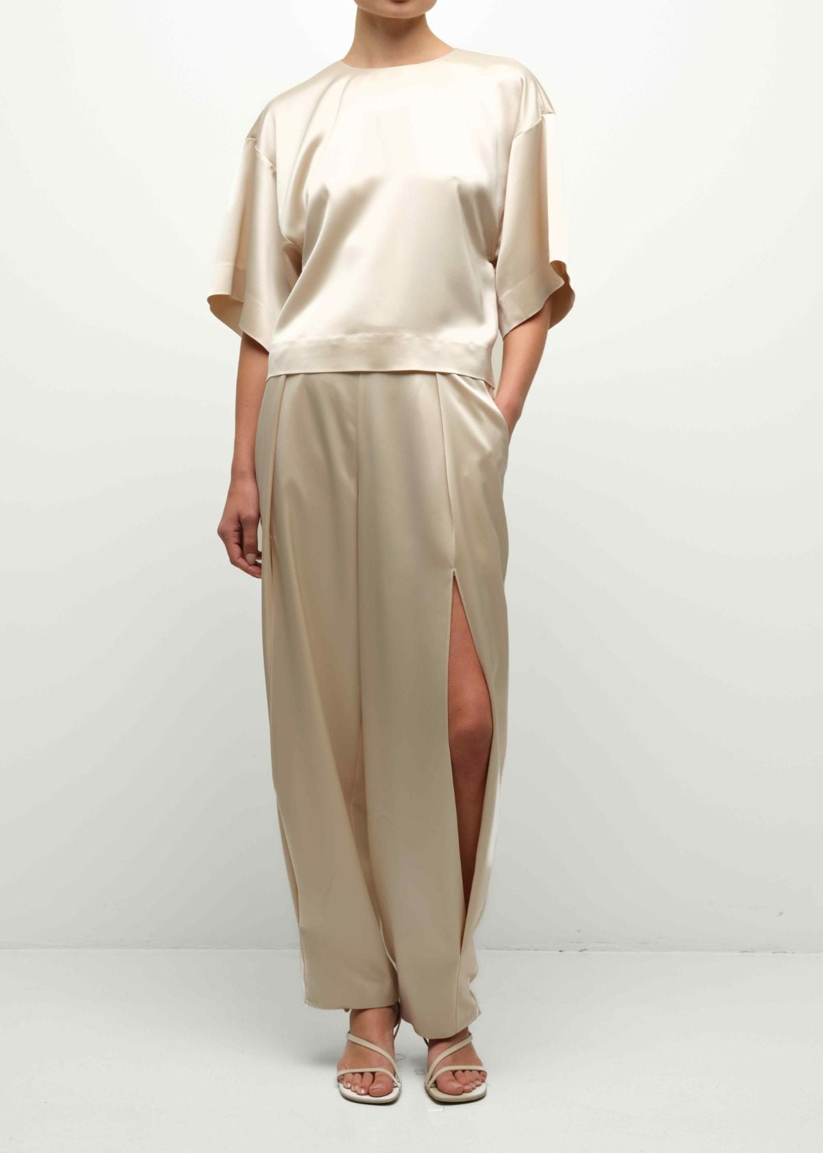 SIMKHAI Alina Short Sleeve Top - Stone