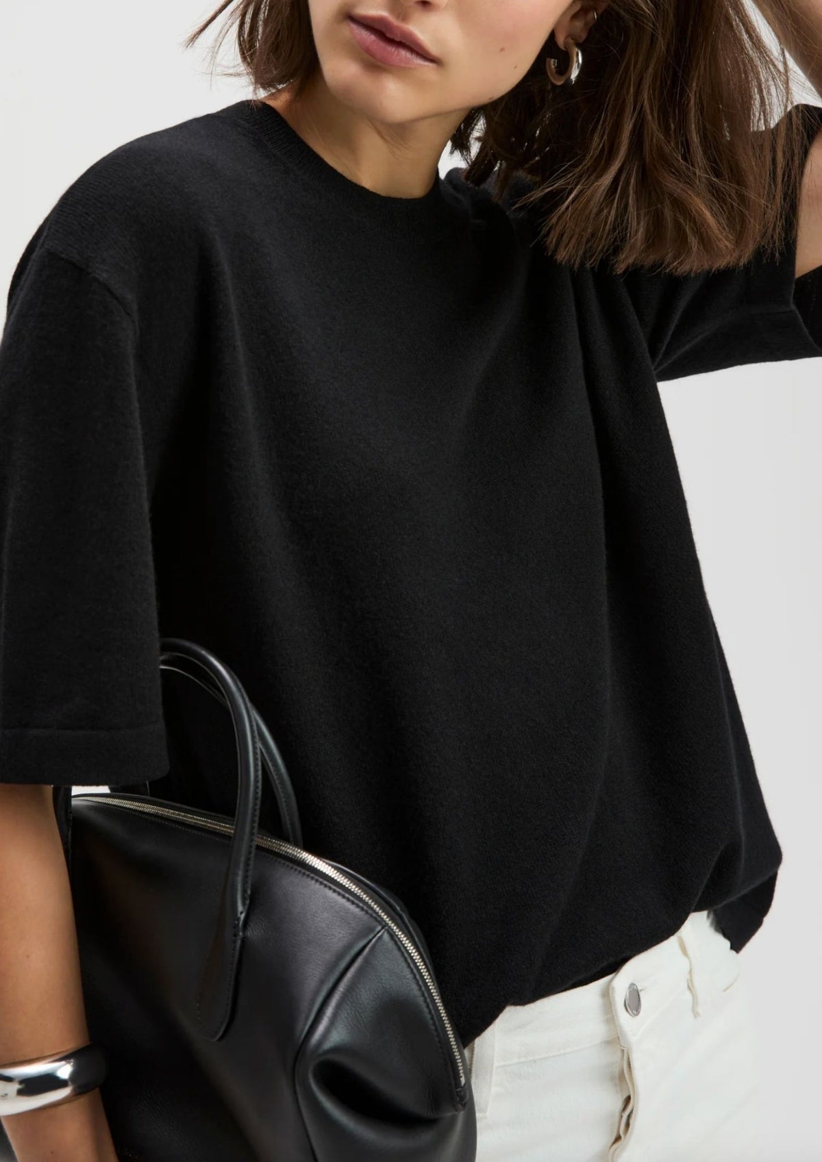 SOLD OUT NYC The Cashmere Oversized Tee - Black