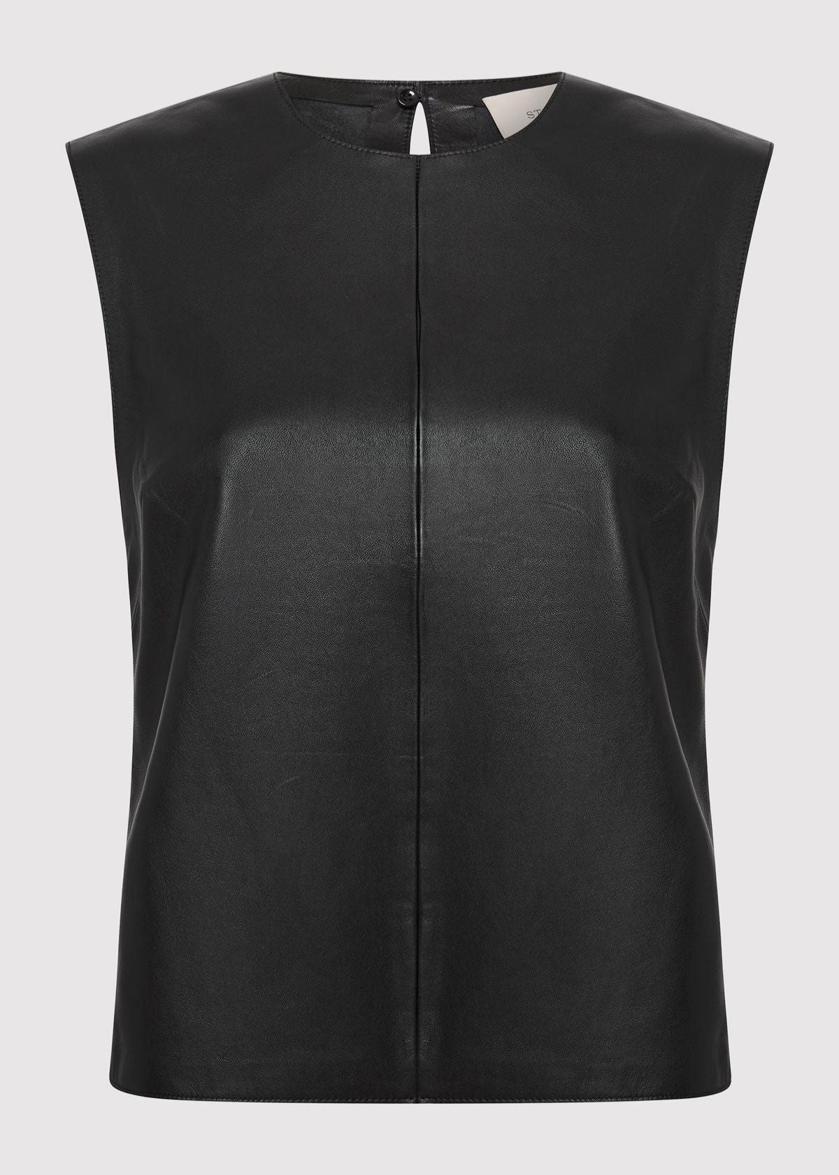 ST. AGNI Leather Top - Black