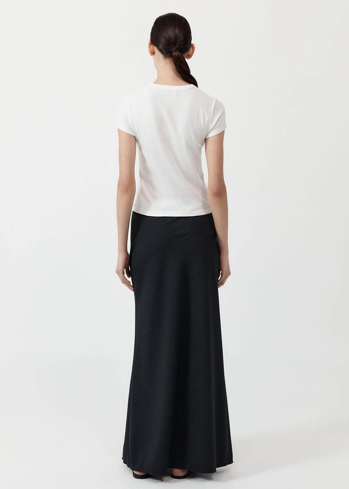 ST. AGNI Pinstripe Maxi Skirt - Black