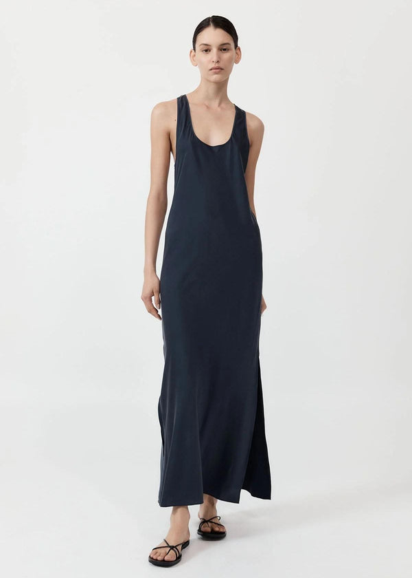 ST. AGNI Soft Silk Bias Tank Dress - Inkwell
