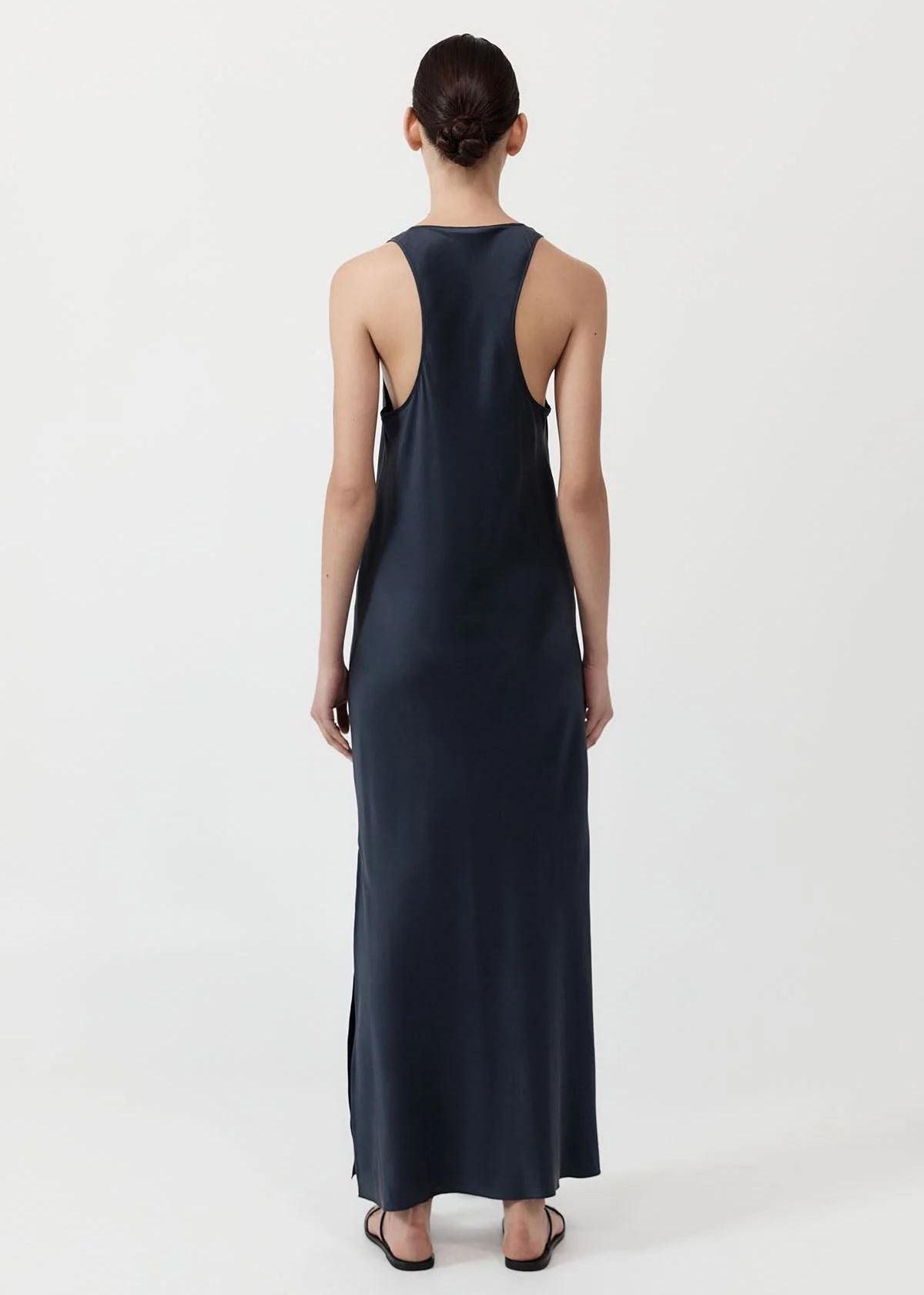 ST. AGNI Soft Silk Bias Tank Dress - Inkwell