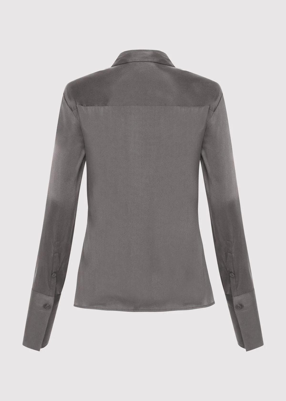ST. AGNI Soft Silk Top - Pewter Grey