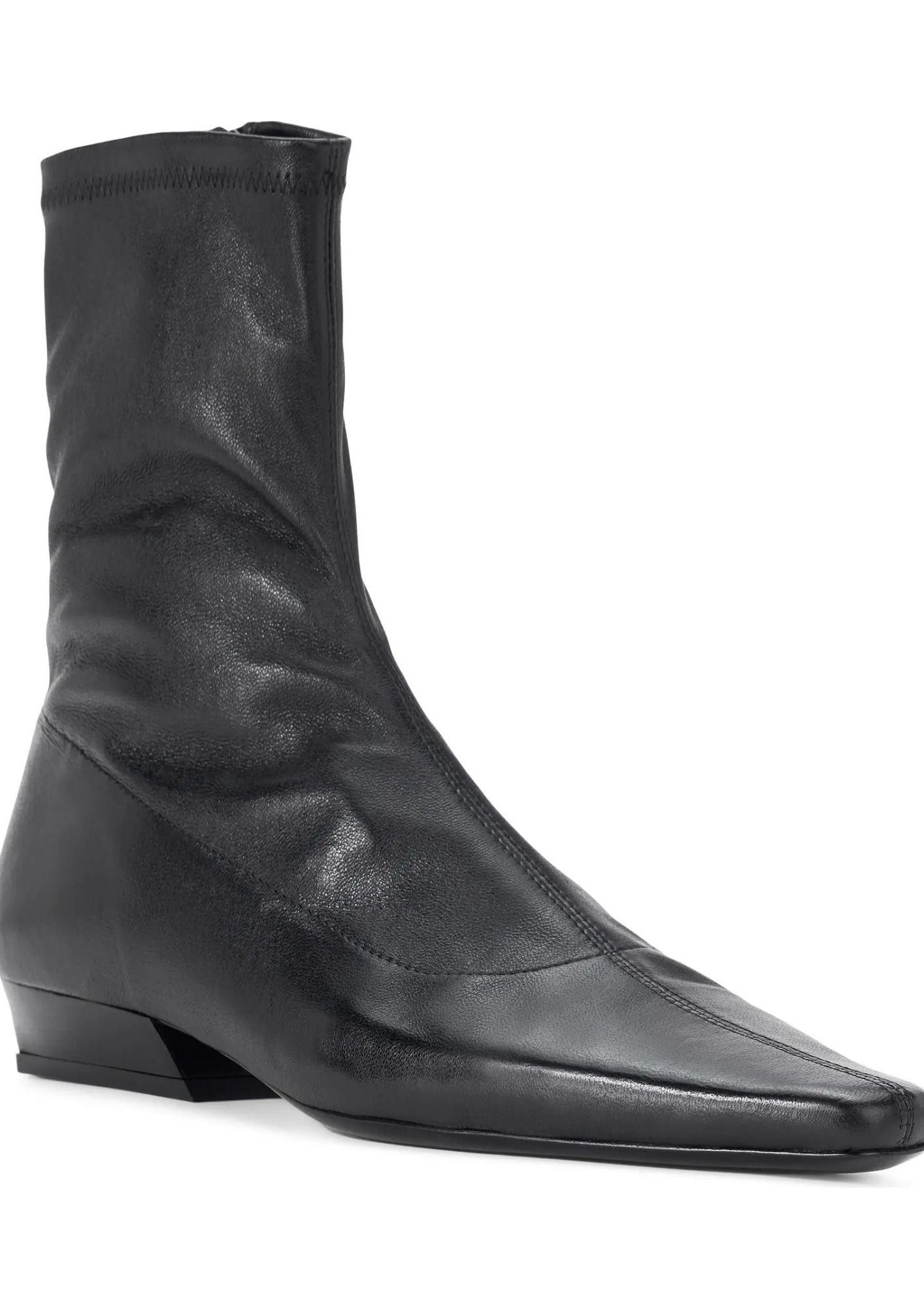 STAUD Wally Sock Flat Ankle Boot - Black