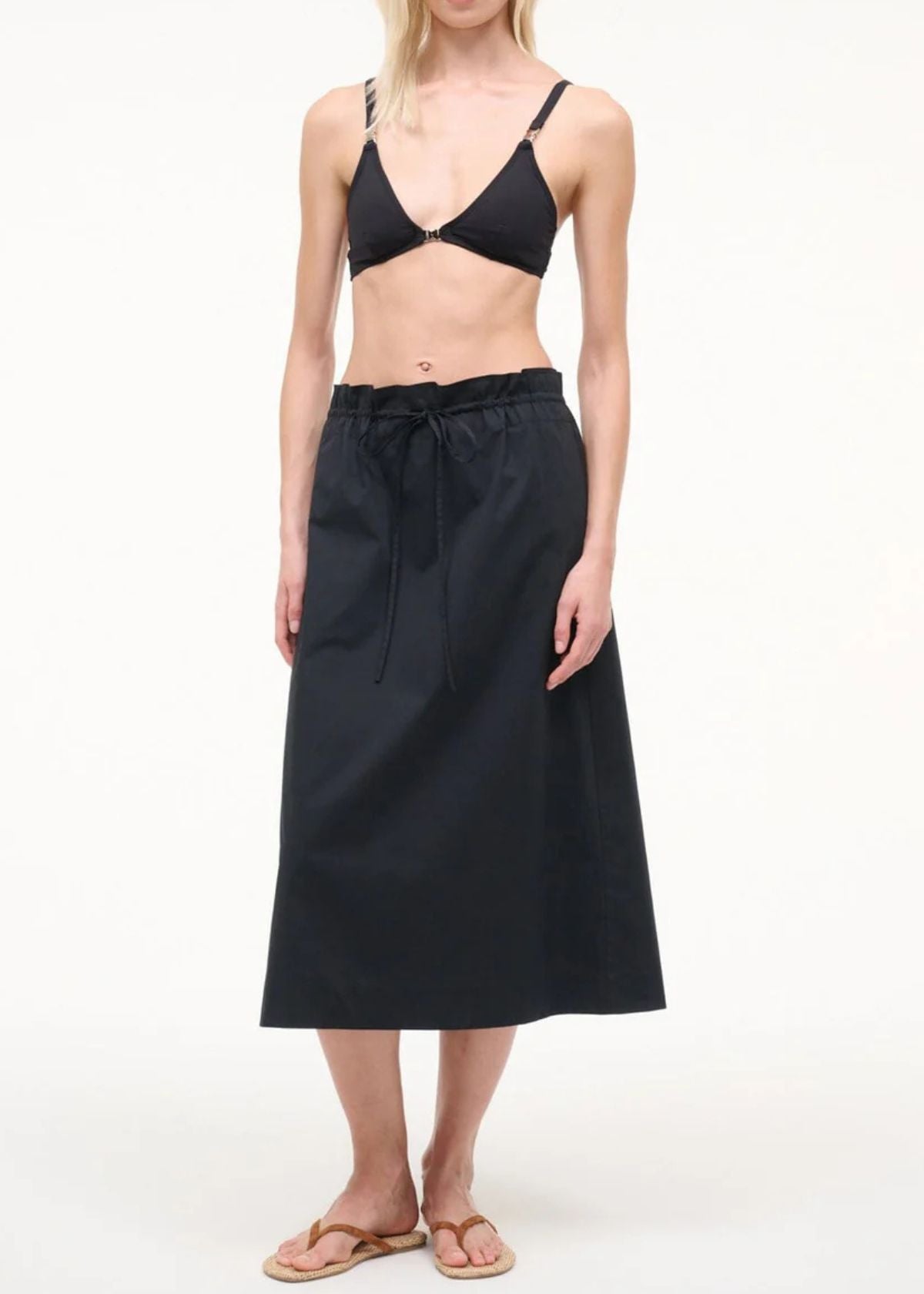 STAUD Shore Midi Skirt - Black