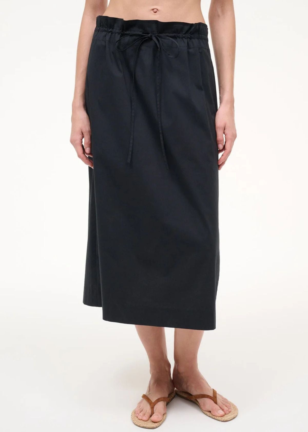 STAUD Shore Midi Skirt - Black