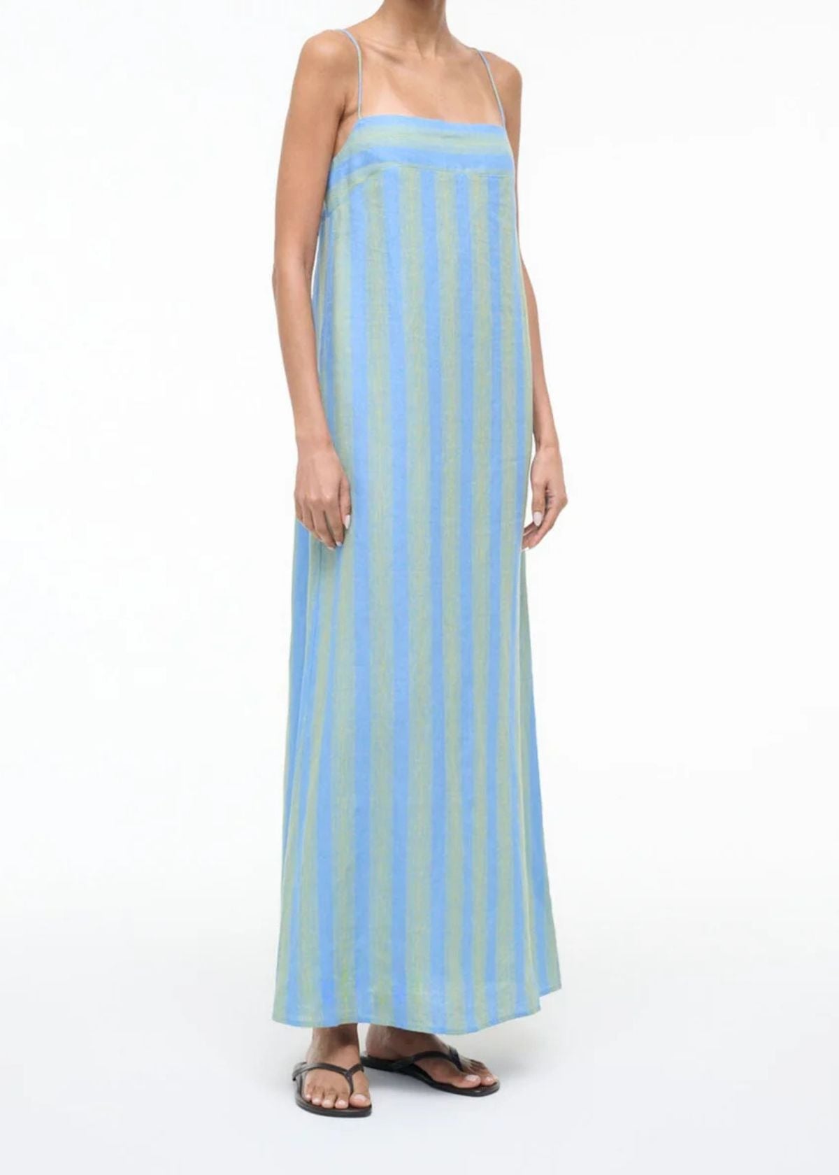 STAUD Laura Linen Dress - Seaport Stripe