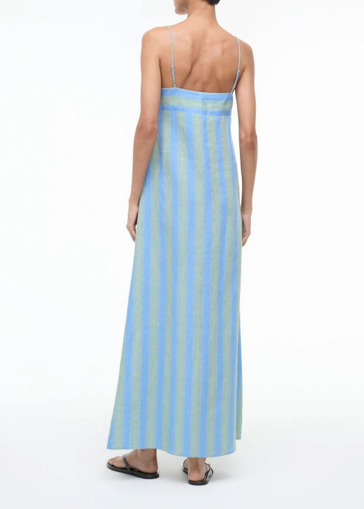 STAUD Laura Linen Dress - Seaport Stripe
