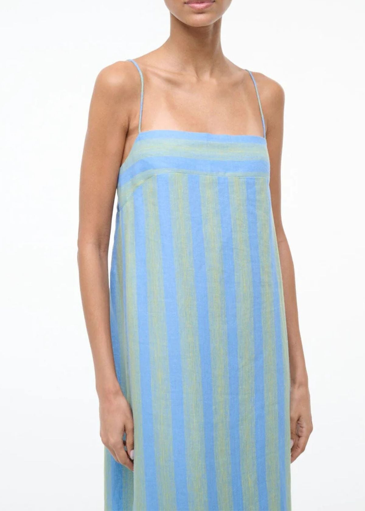 STAUD Laura Linen Dress - Seaport Stripe