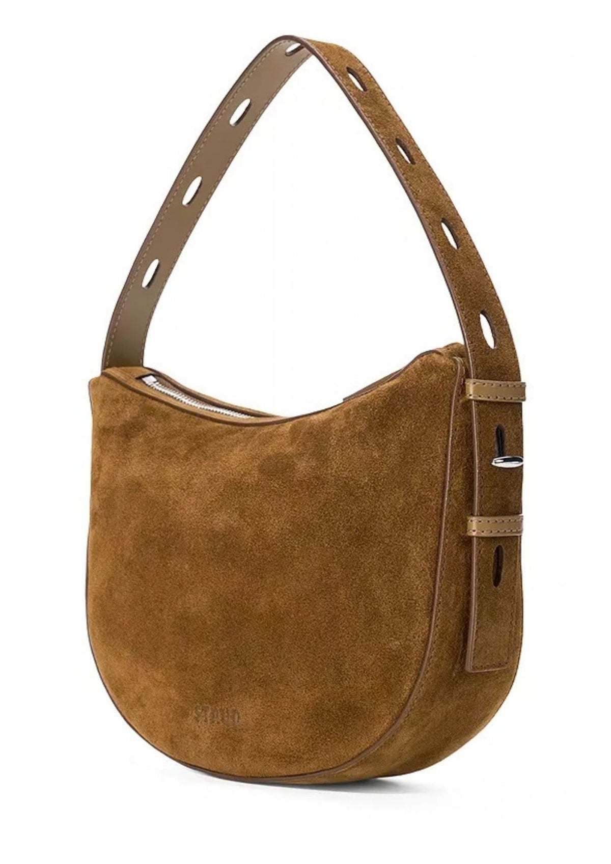 STAUD Levi Suede Top Handle Handbag - Cigar