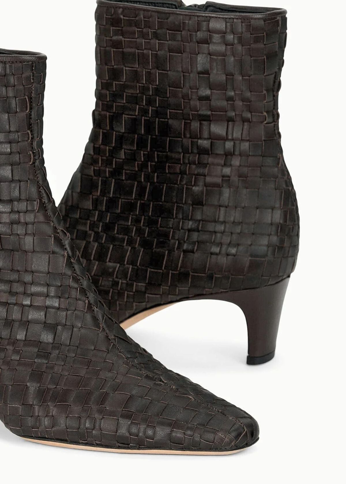 STAUD Wally Ankle Boot - Espresso Woven Leather
