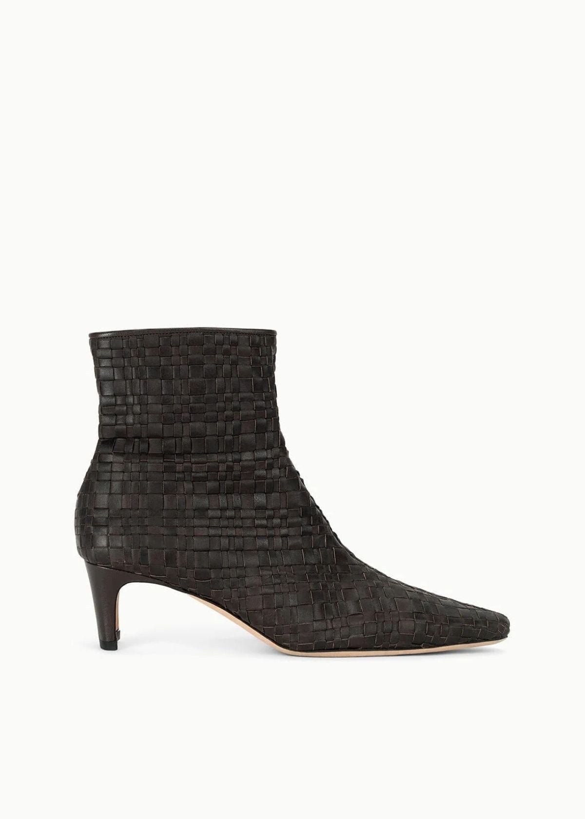 STAUD Wally Ankle Boot - Espresso Woven Leather