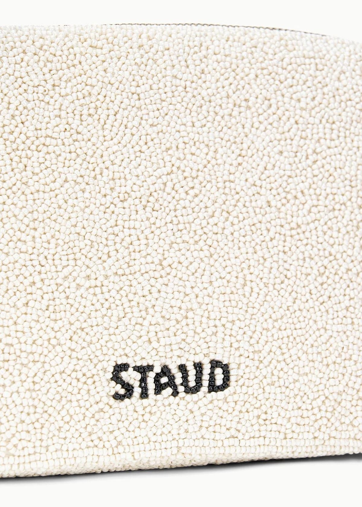 STAUD Dolly Beaded Clutch Handbag - Ivory