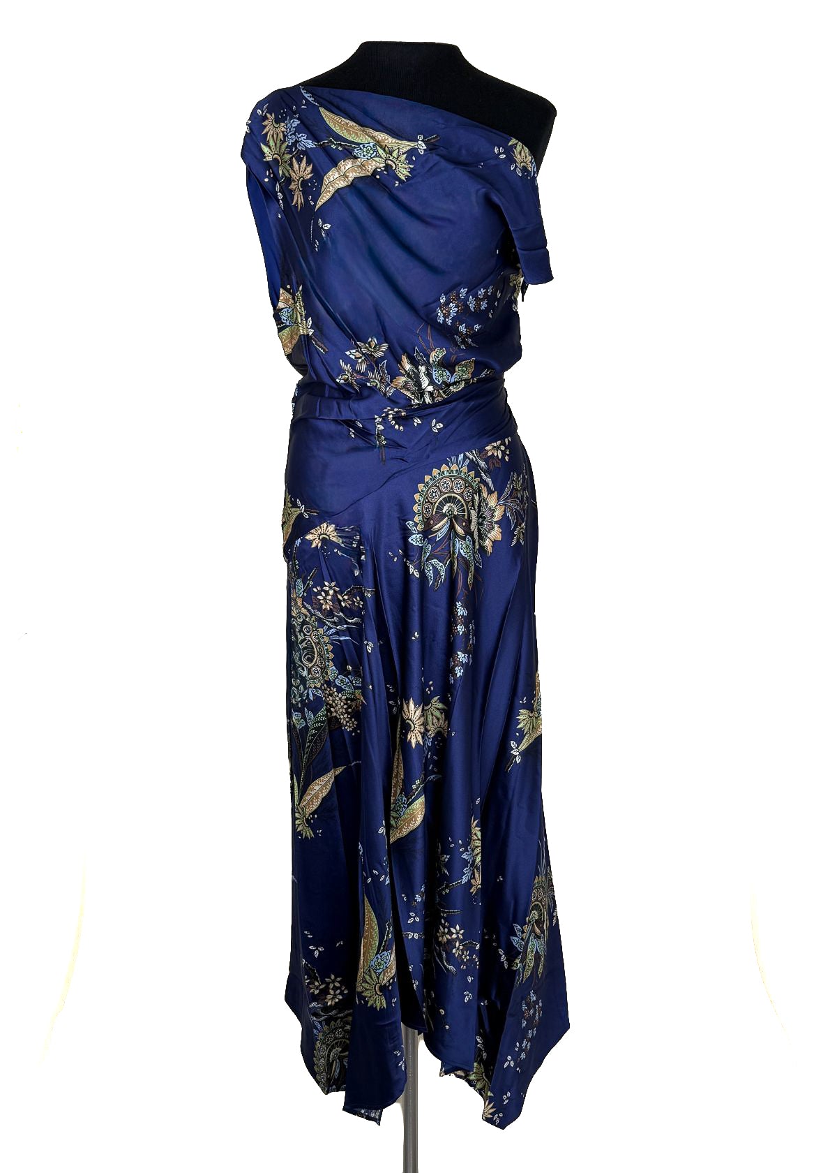 STAUD Portia Silk Dress - Tapestry Midnight