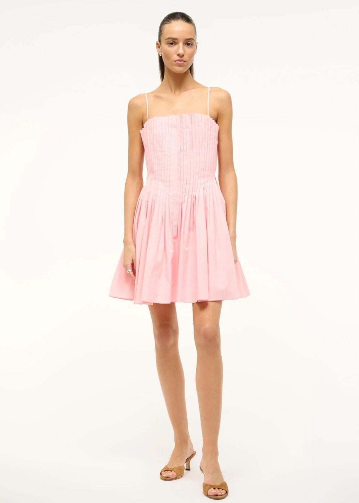 STAUD Mini Bella Dress - Pearl Pink