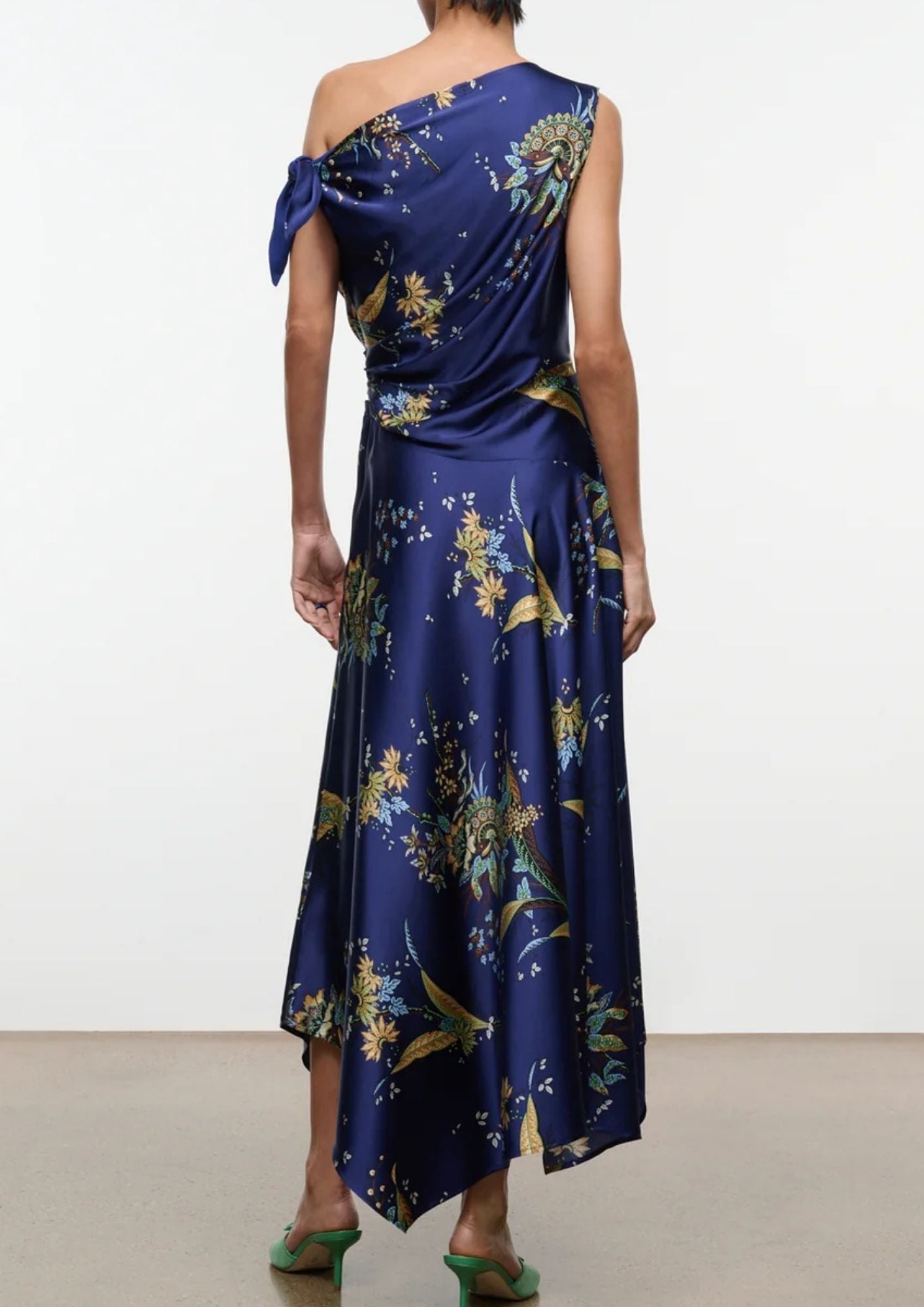 STAUD Portia Silk Dress - Tapestry Midnight