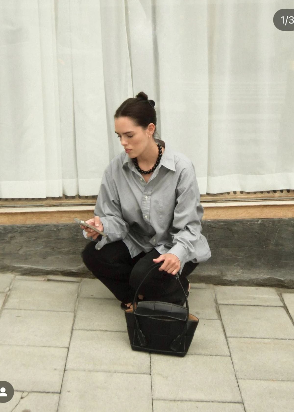 STELLAR WHISPERS Grace Black Onyx Necklace - 50 cm