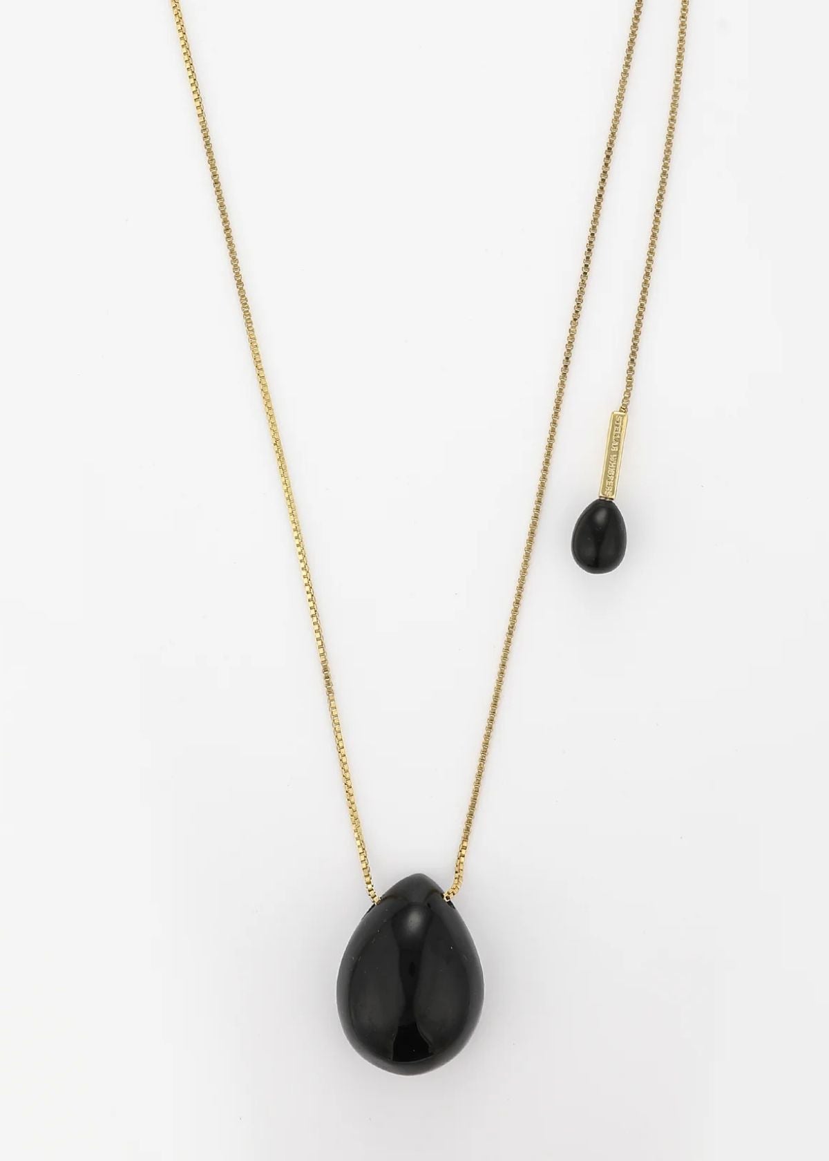 STELLAR WHISPERS Lumi Pendant Necklace - Obsidian Gold