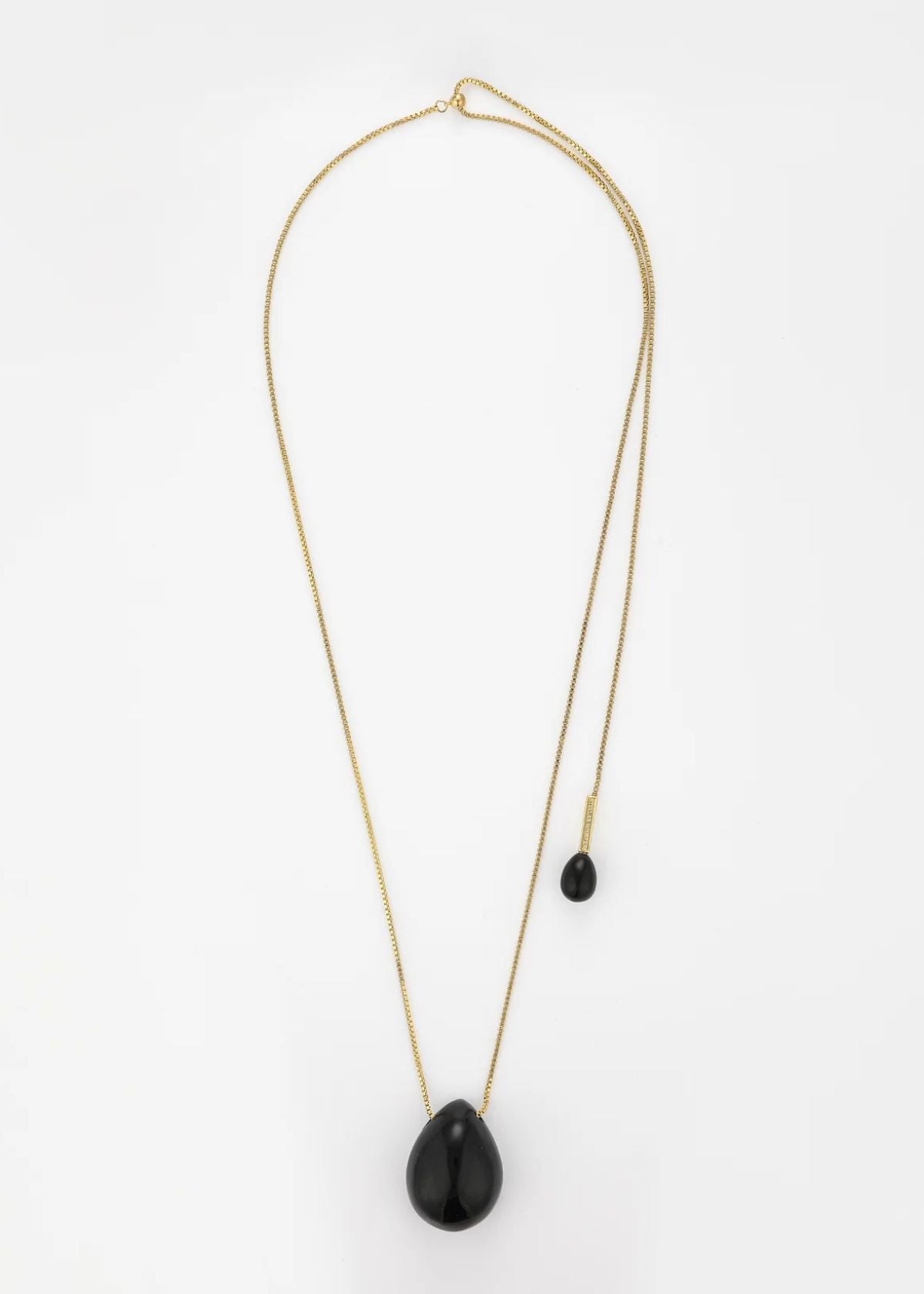 STELLAR WHISPERS Lumi Pendant Necklace - Obsidian Gold