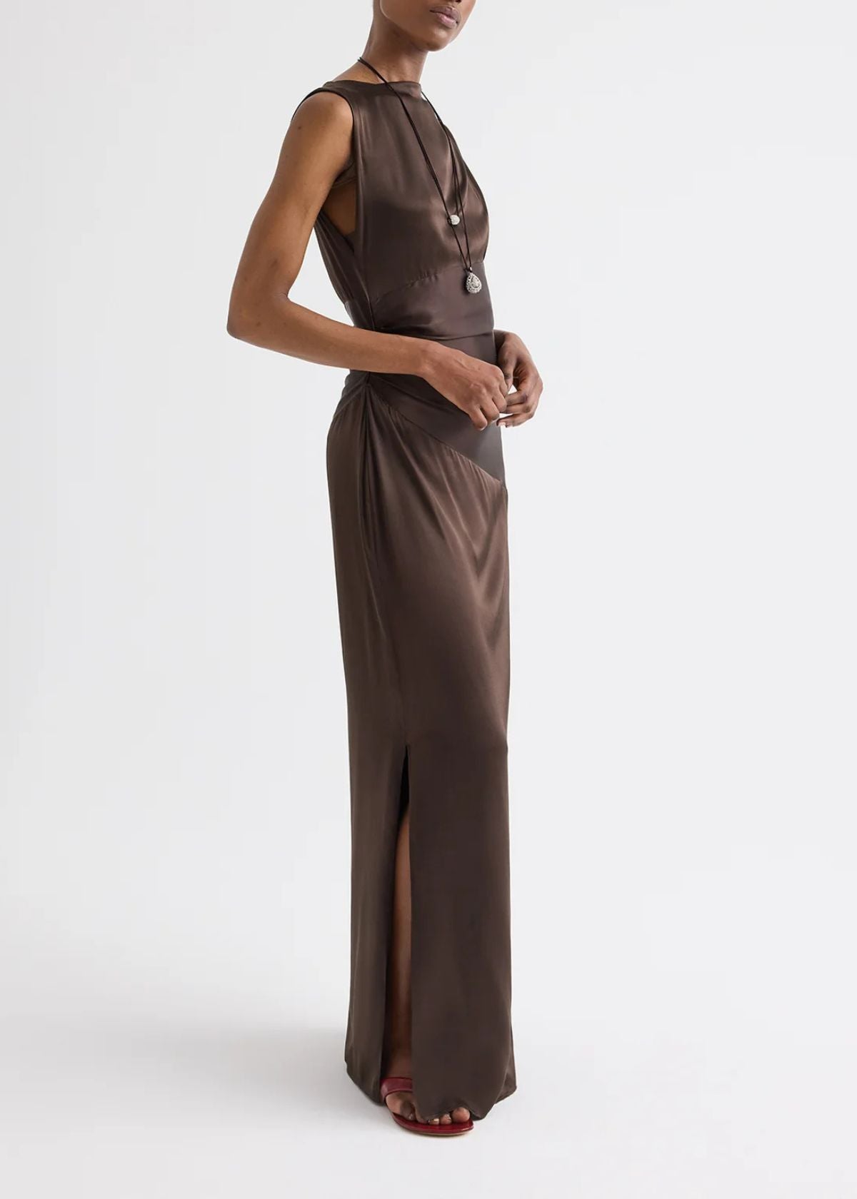 TWP On the Side Washed Silk Charmeuse Dress - Delicioso