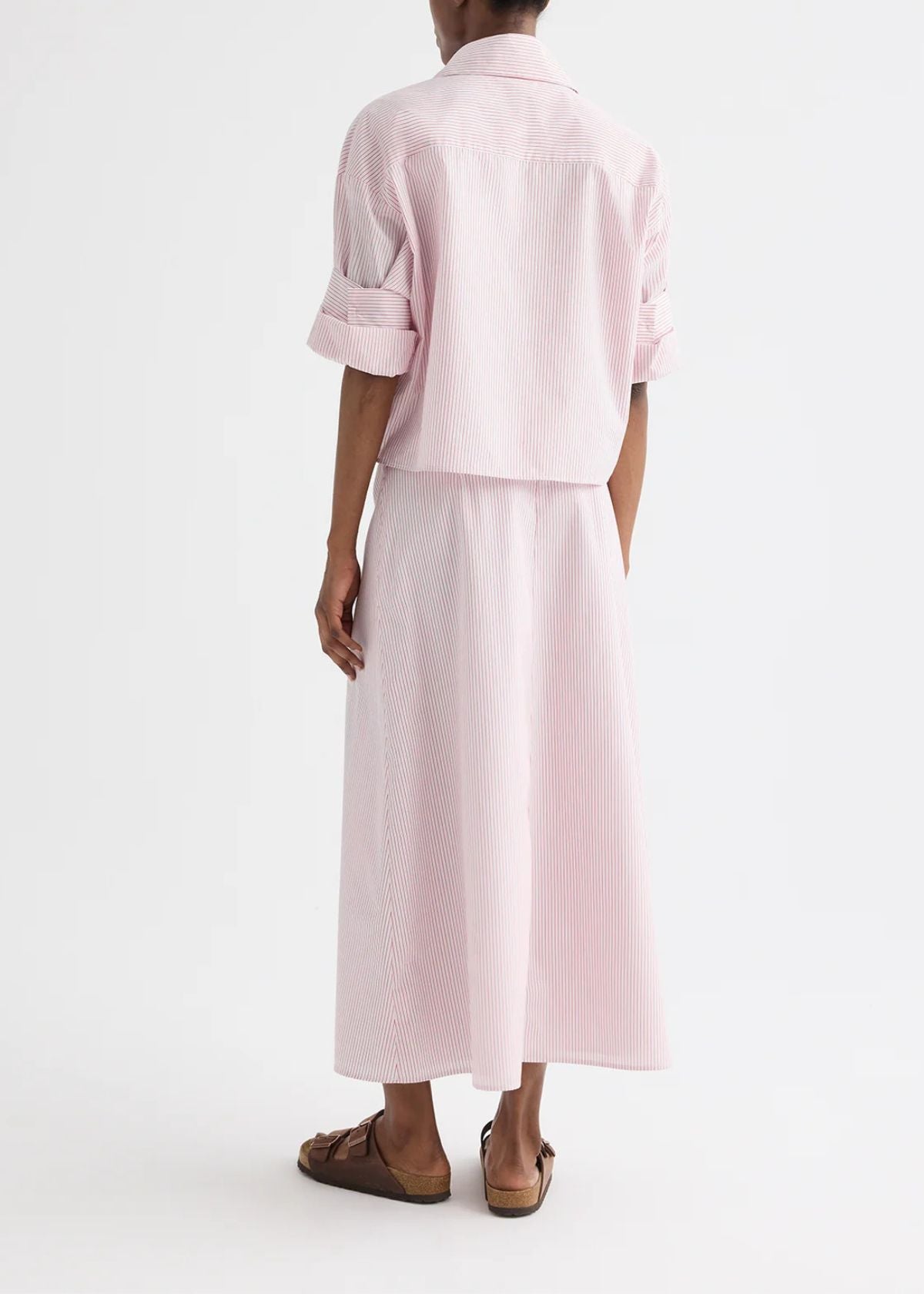 TWP A-Line Skirt - White/Red
