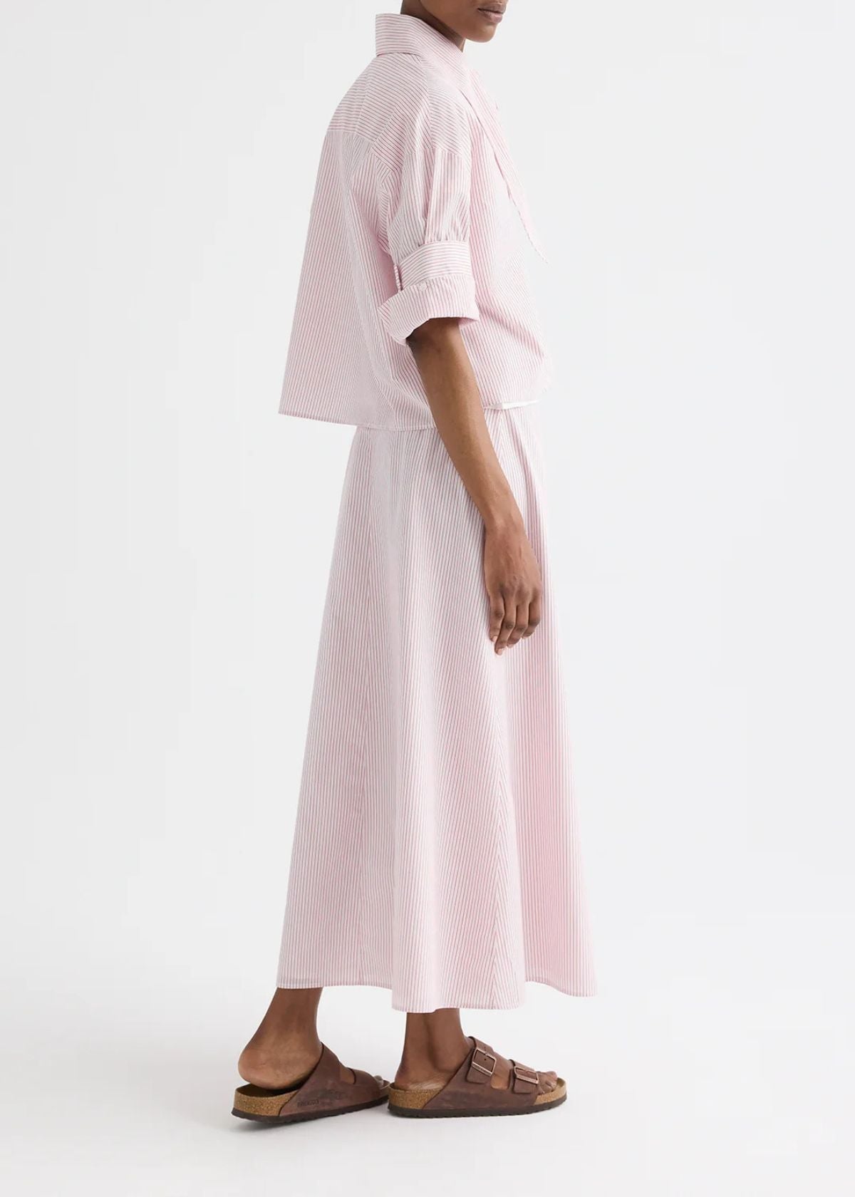 TWP A-Line Skirt - White/Red