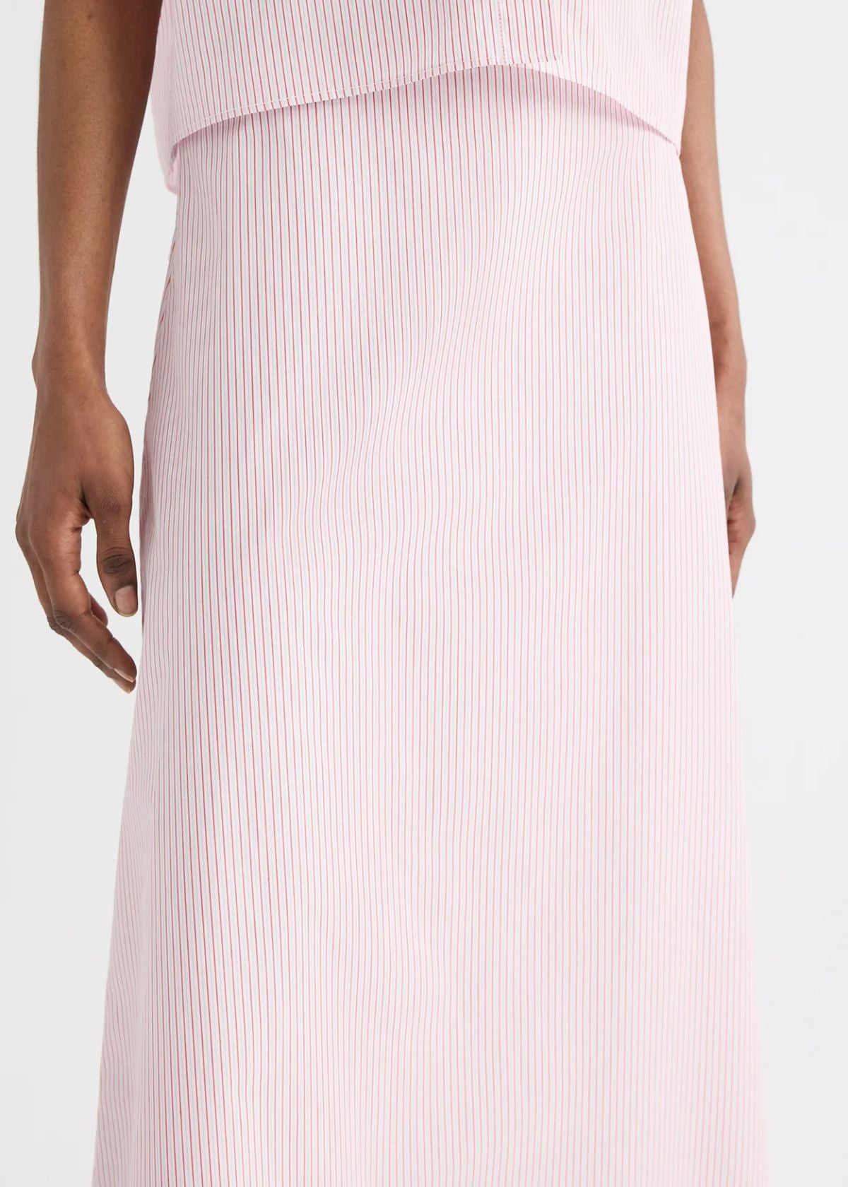 TWP A-Line Skirt - White/Red