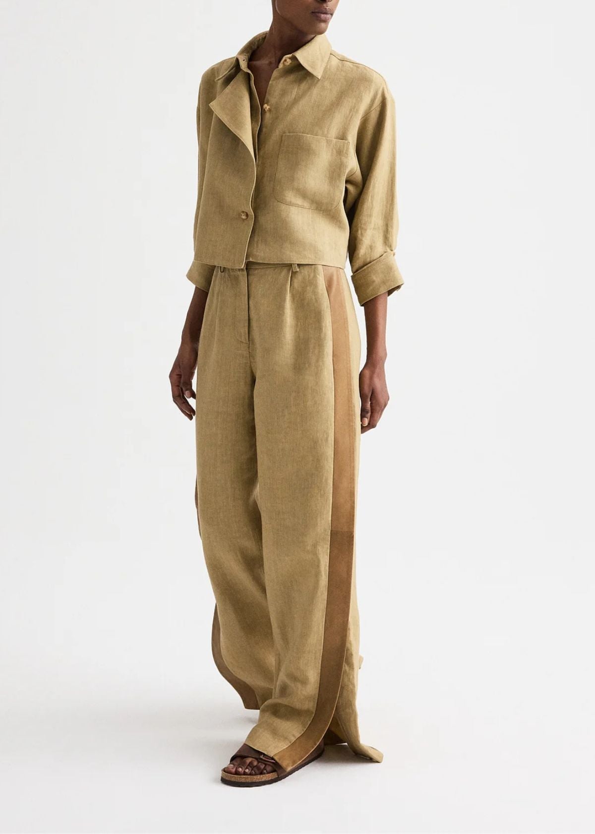 TWP Slim A Pant with Lip Tux - Kelp/Ermine