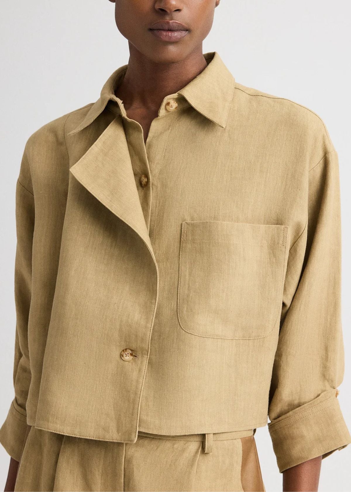 TWP Next Chapter Washed Linen Top - Kelp