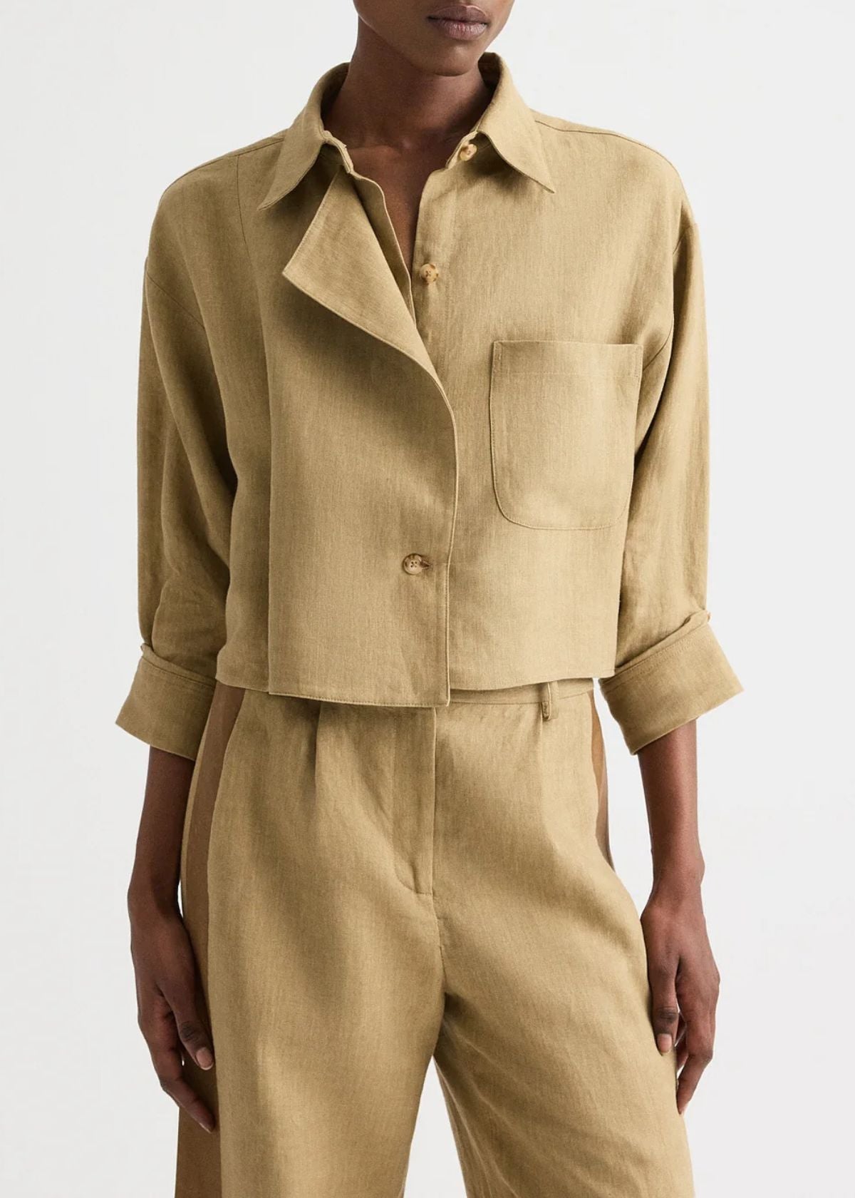 TWP Next Chapter Washed Linen Top - Kelp