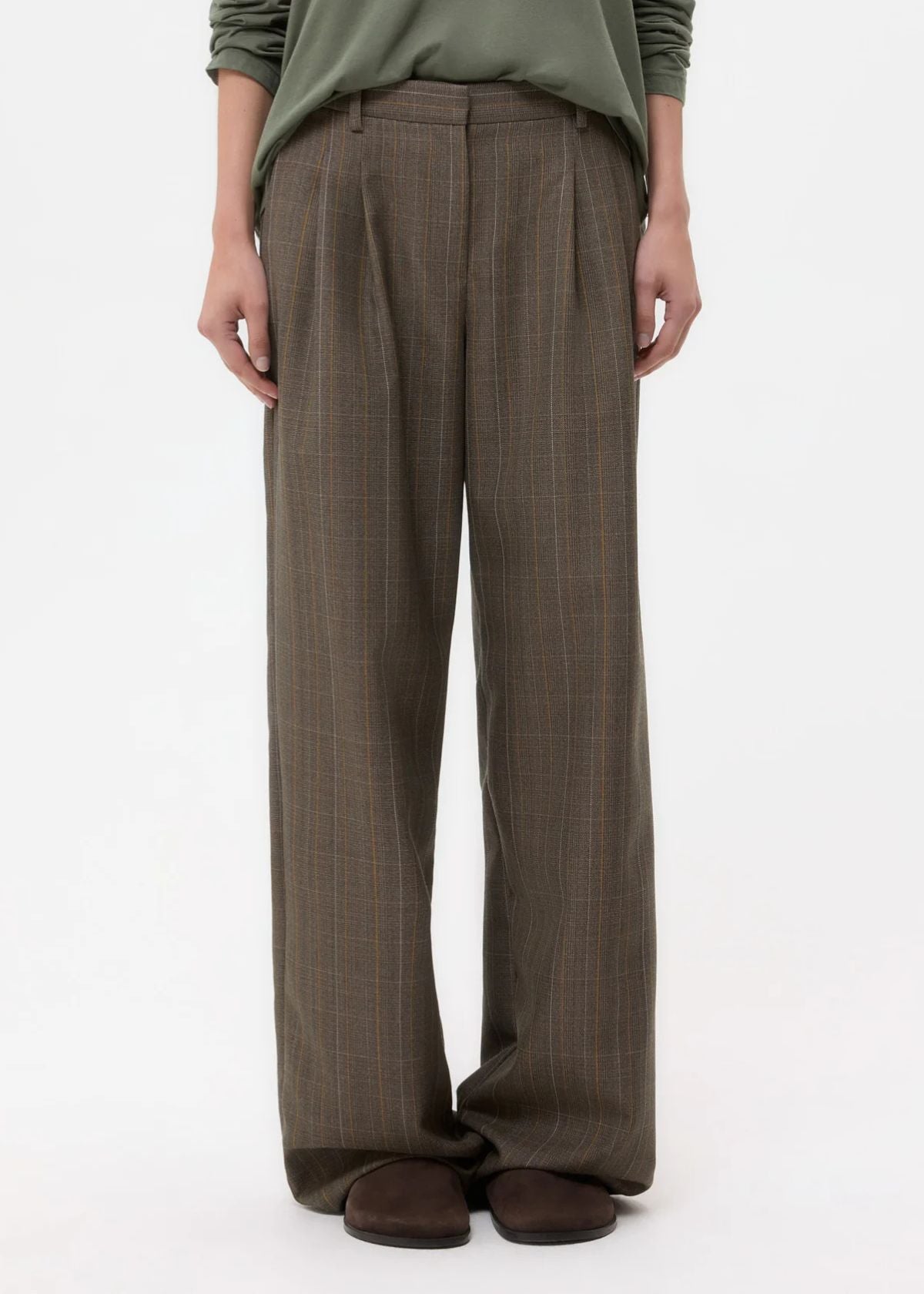 TWP Sulli Stretch Wool Pant - Medium Heather Grey Multi